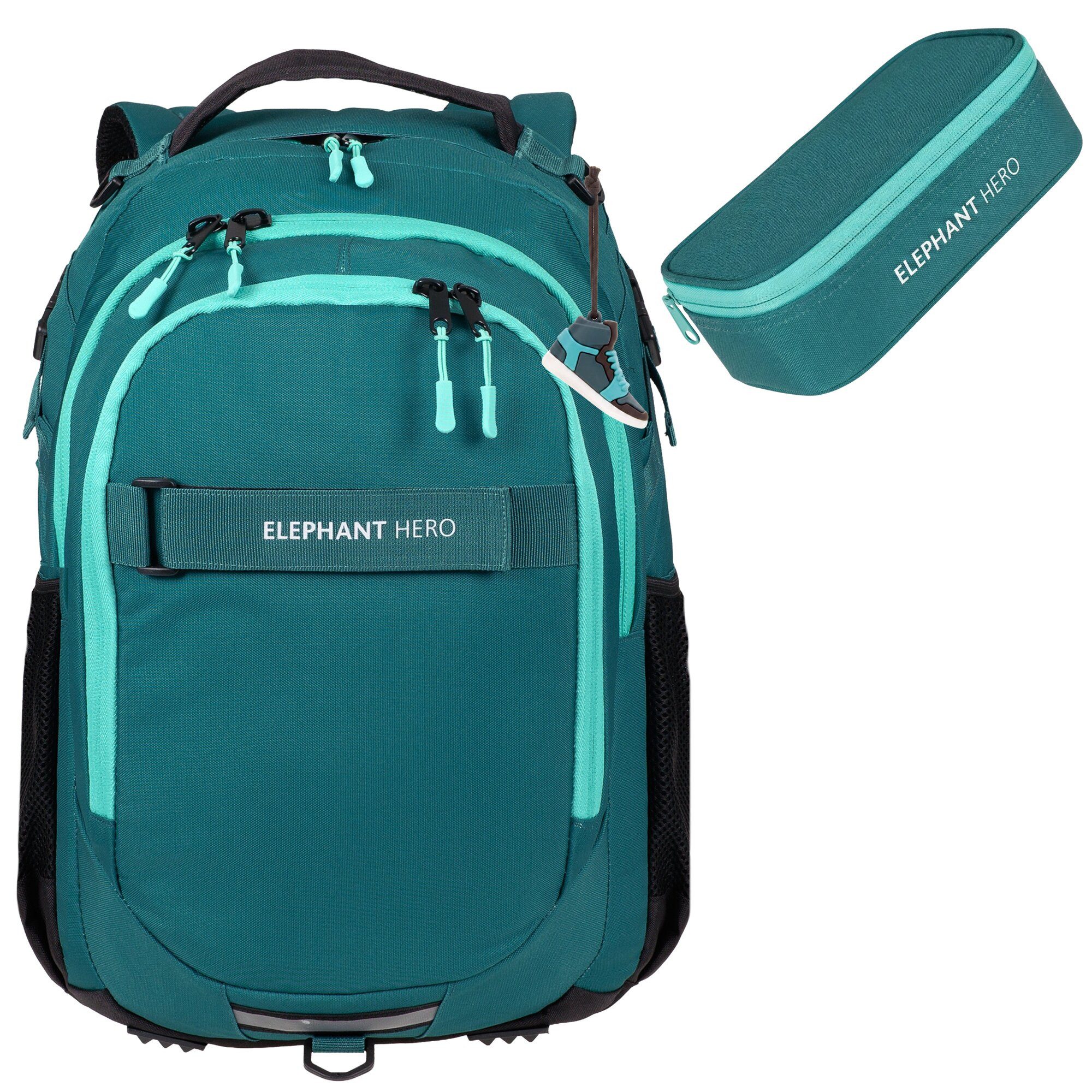 ELEPHANT Schulrucksack Hero Signature Schultasche (2 Teile Set), Rucksack + Mäppchen Box