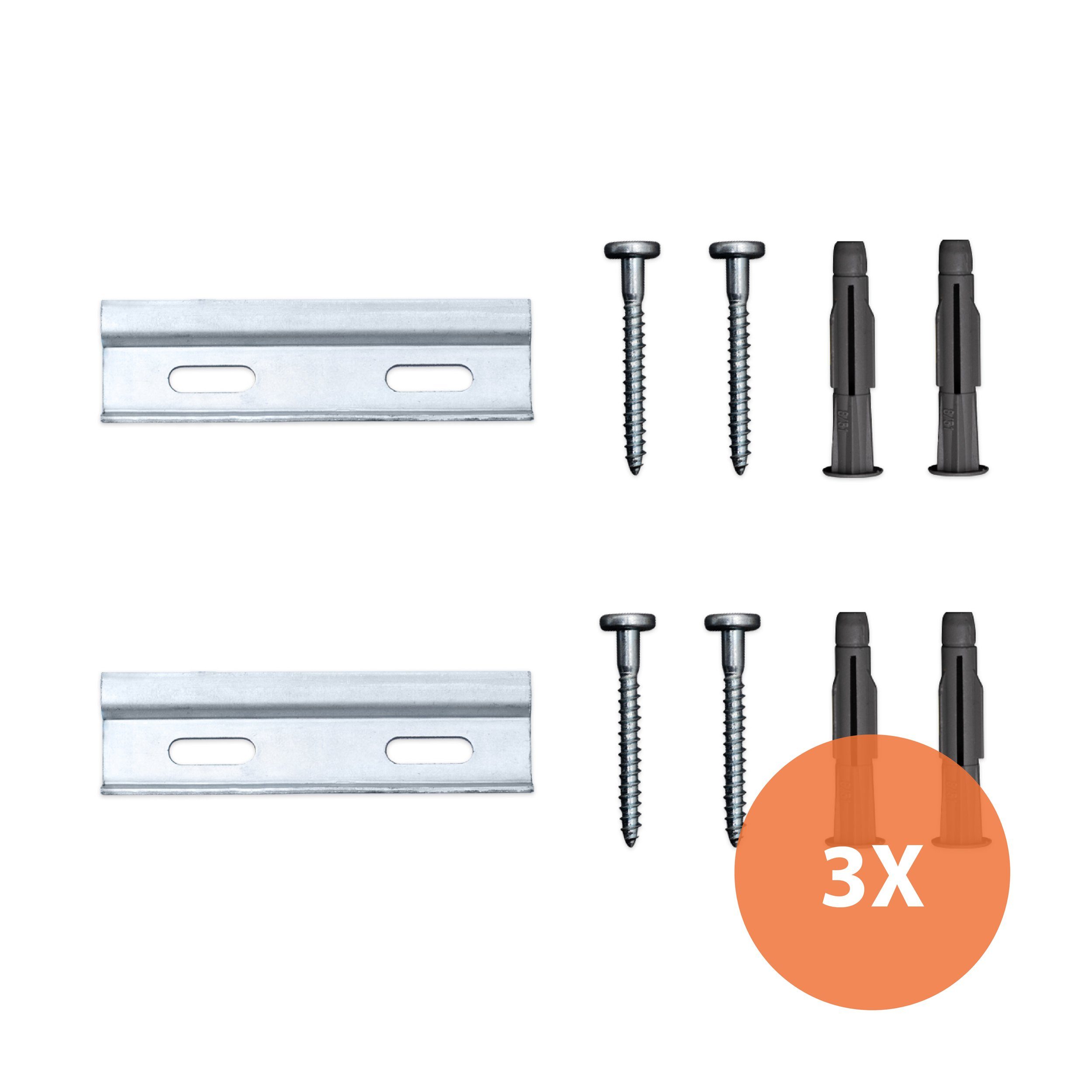 sossai® Montagezubehör Kurzschienen-Set für Wandmontage von Oberschränken (6 St)