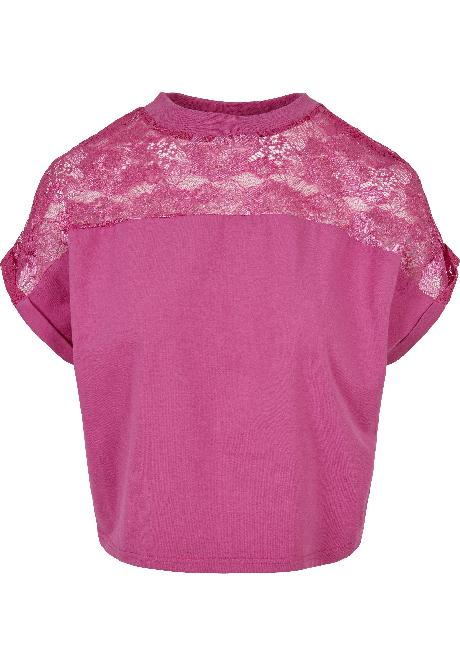 URBAN CLASSICS Kurzarmshirt Urban Classics Damen Ladies Short Oversized Lace Tee (1-tlg)