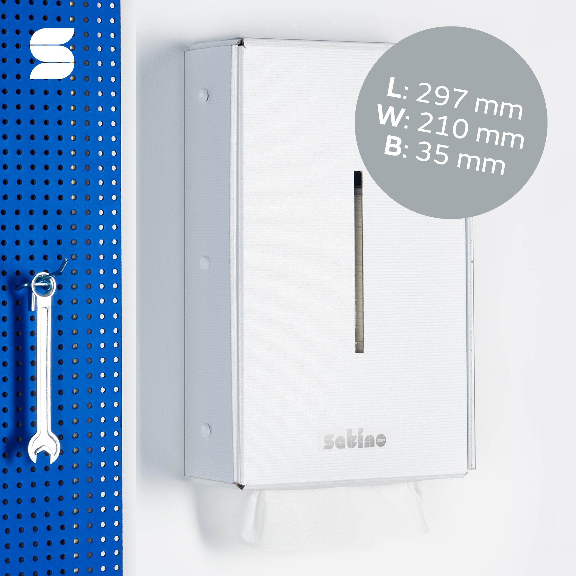 Satino Papierhandtuch flexibler Karton-Papierspender - ideal für Werkstatt, Garten, Party (1-St)