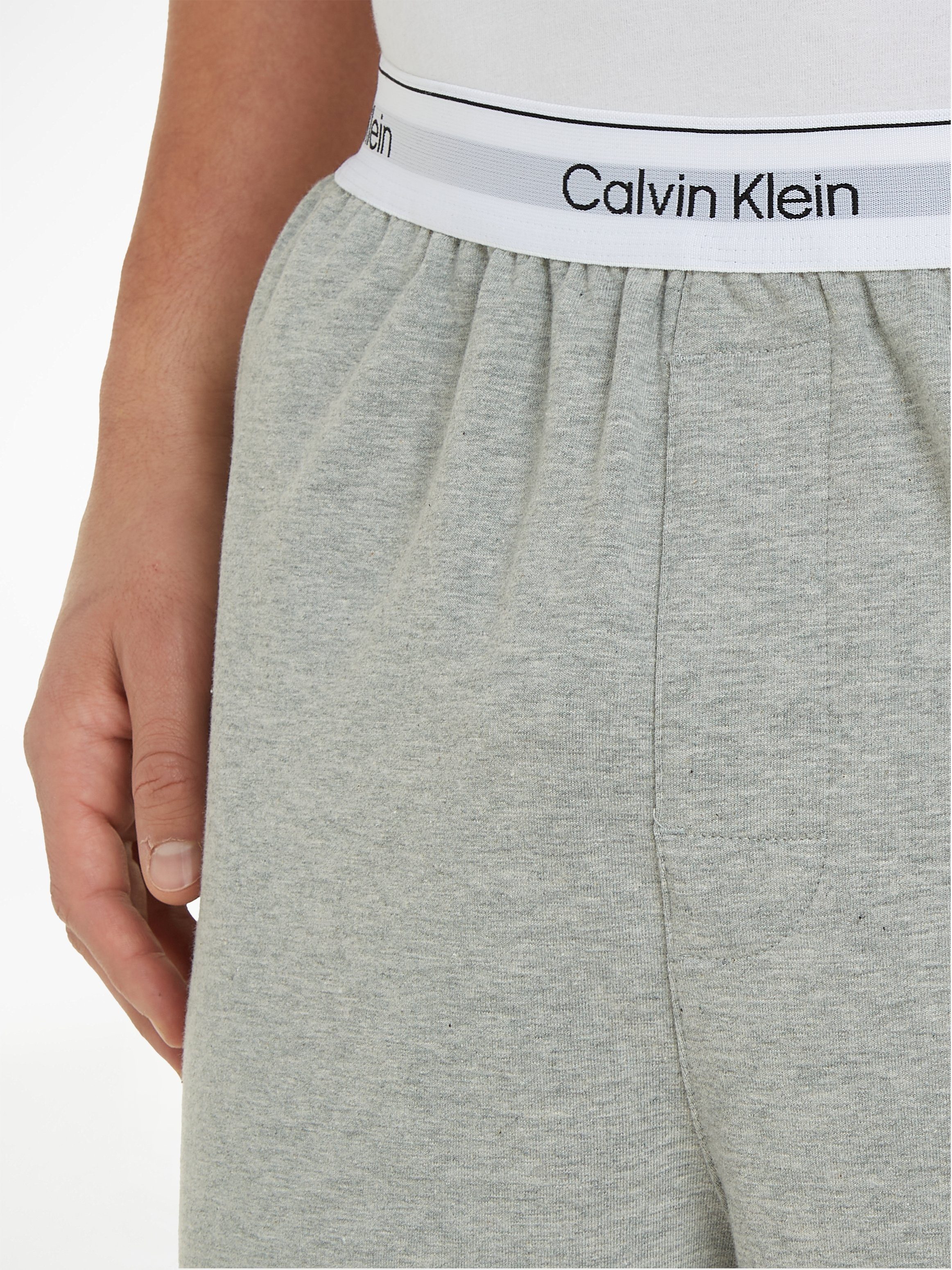 Klein Logoschriftzug grau Calvin Schlafshorts Calvin meliert Underwear Klein mit - Wäschebund am