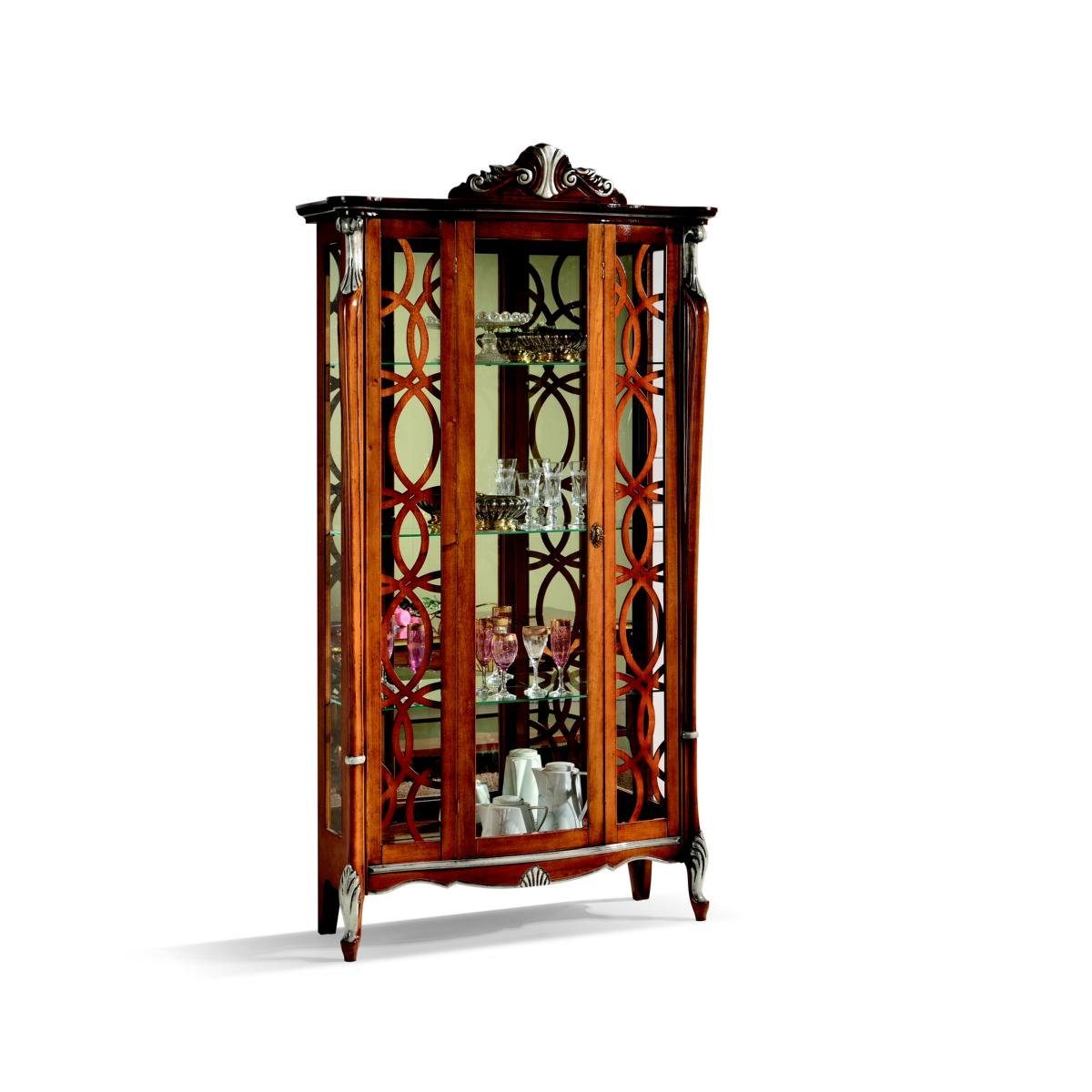 JVmoebel Vitrine Italienische Möbel Design Regal Virtrinen Klassische Holz Barock Glasschrank