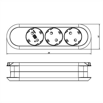 Bachmann SMART Steckdosenleiste 3x Schutzkontakt Steckdosenleiste (Kabellänge 5 m), geschraubt