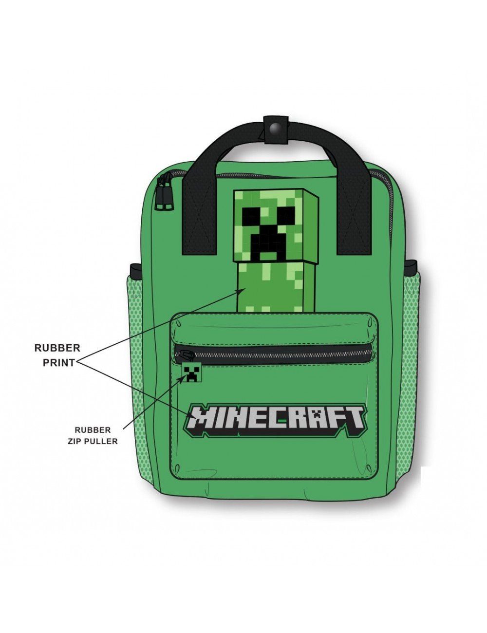 Kinder Accessoires Minecraft Tagesrucksack MINECRAFT Rucksack Tasche Kinder + Jugendliche Ruck Sack Grün Creeper Jungen und Mädc