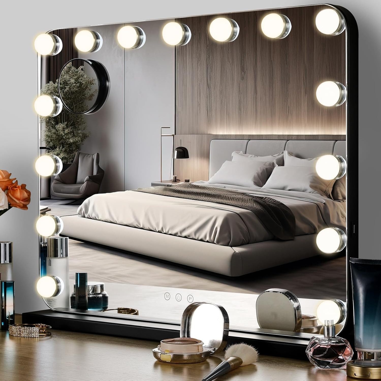 TLGREEN Schminkspiegel mit beleuchtung,50x40/58x46/80x60 Spiegel, (Packung, günstig online kaufen