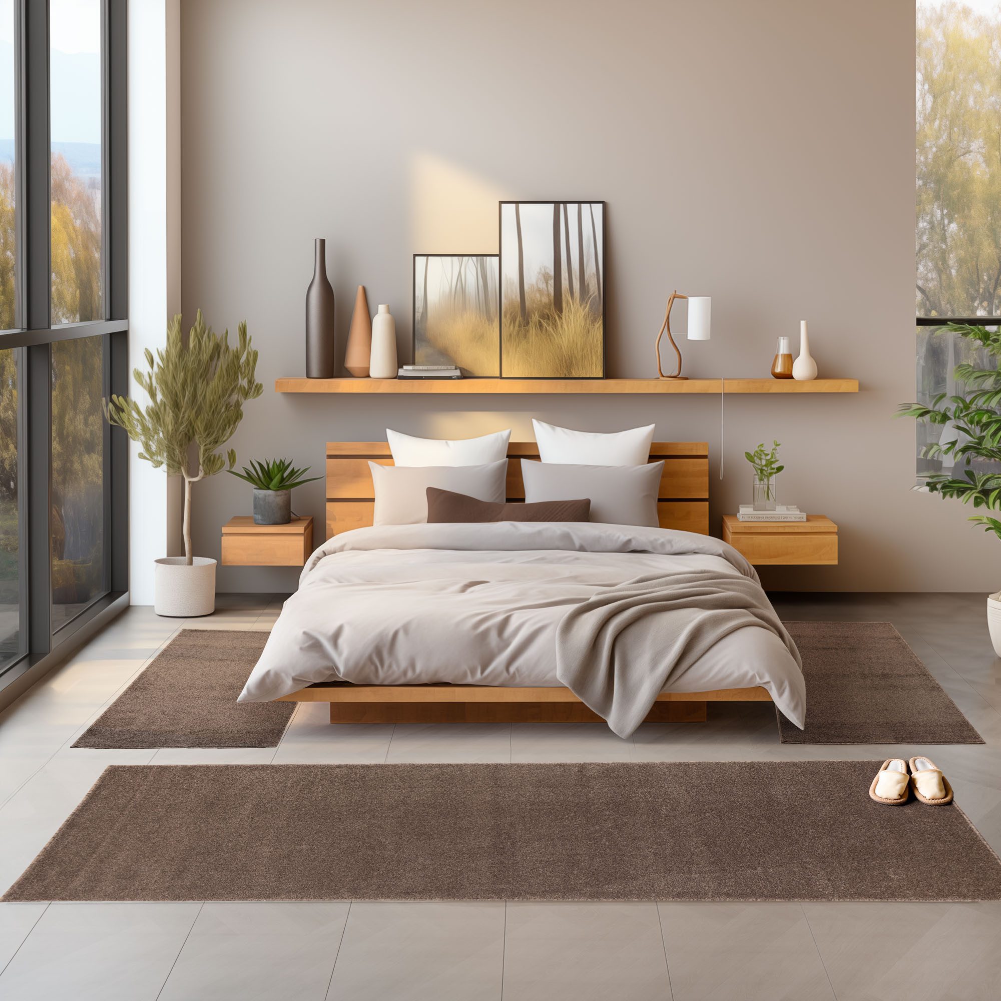 SIMPEX24 Kurzflor-Bettumrandung Unicolor - Einfarbig, Höhe 11 mm, (Bett-Set günstig online kaufen