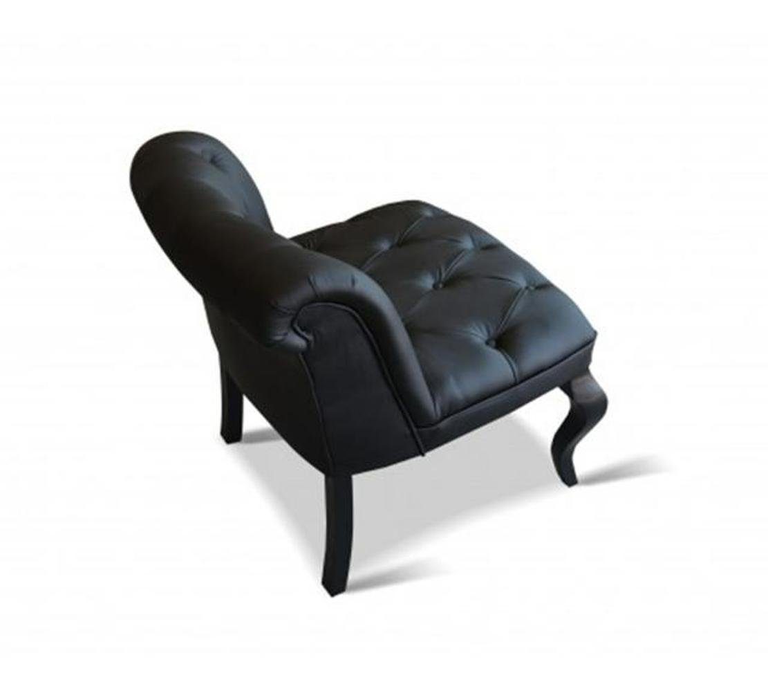 Neu JVmoebel Designer Schwarz Lounge Fernseh Chesterfield MARGARET Couch Stühle Sofa Stuhl Sessel, Sessel