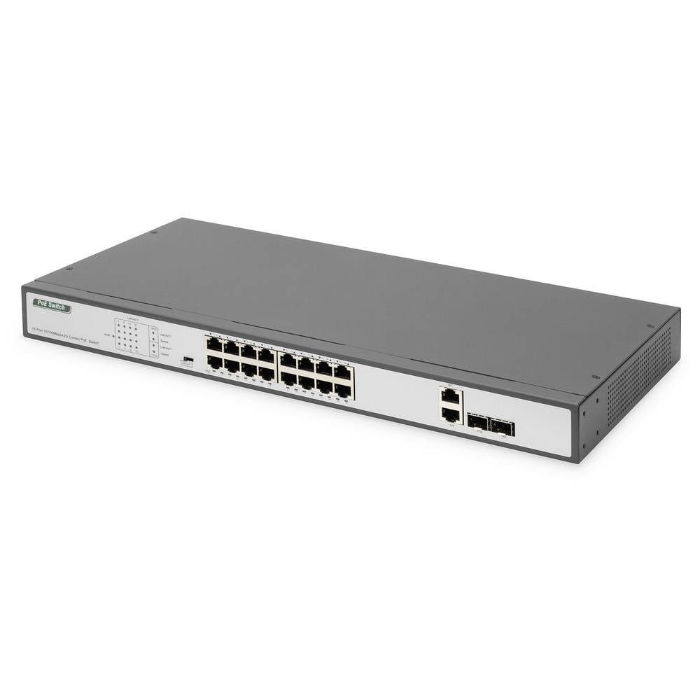 16-Port Fast Ethernet PoE Switch, 19 Zoll, Netzwerk-Switch