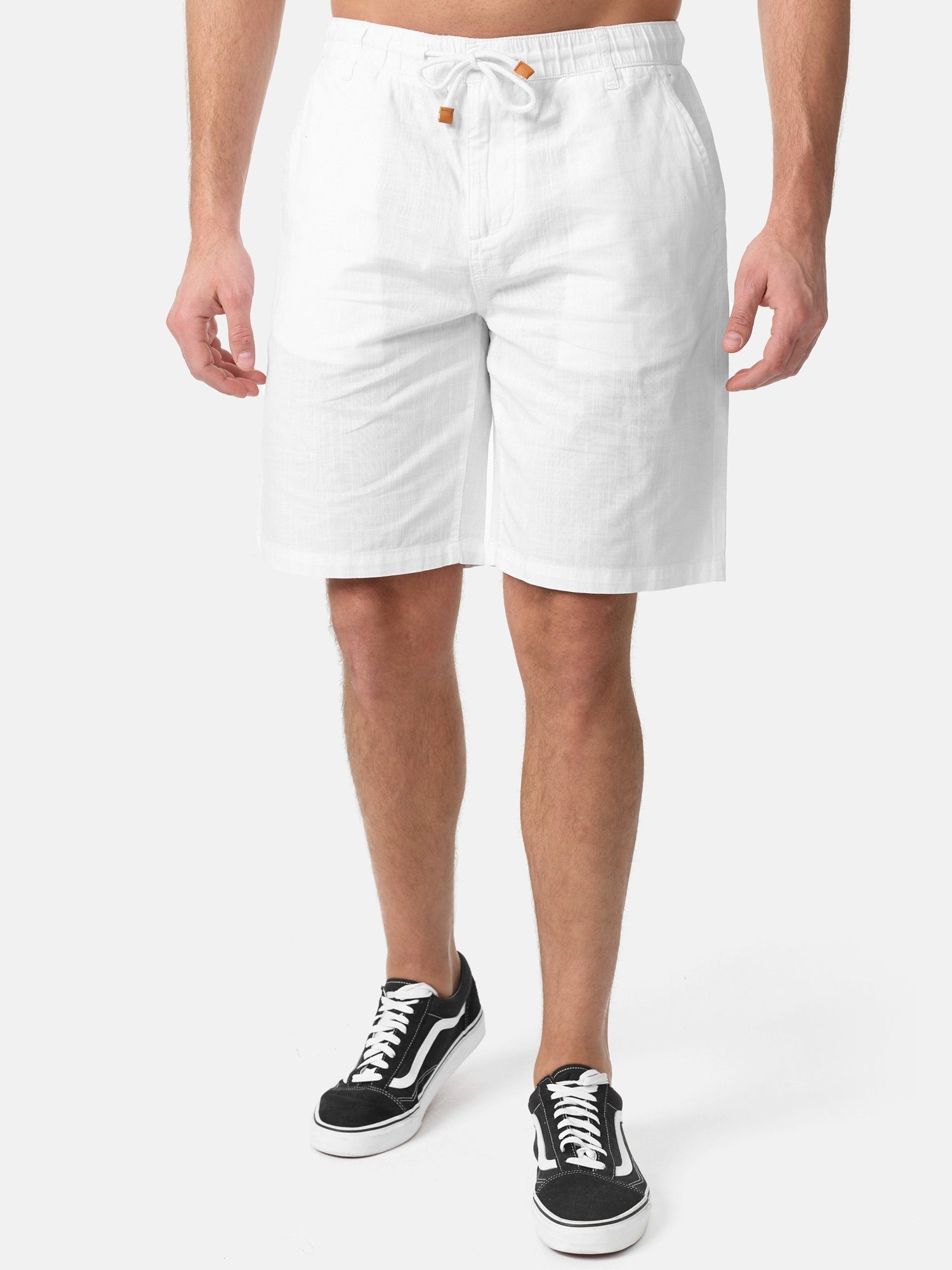 moderne in zeitlose Tazzio kurze Hose Leinen-Optik & A205 Shorts weiß