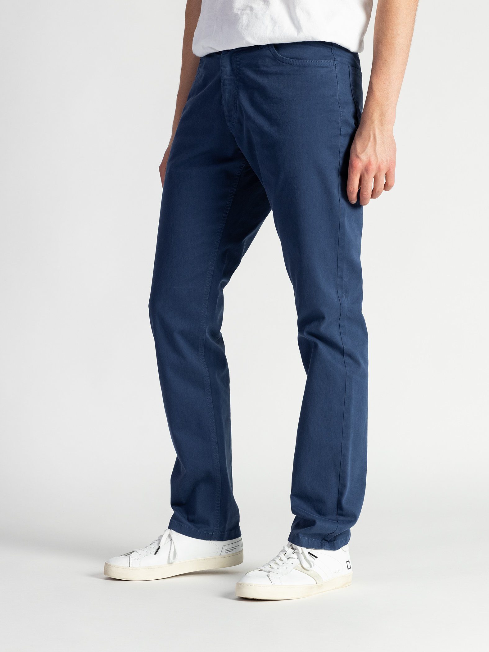 TwoMates Stoffhose 5-Pocket mit elastischem Bund, Blau Farbauswahl, GOTS-zertifiziert