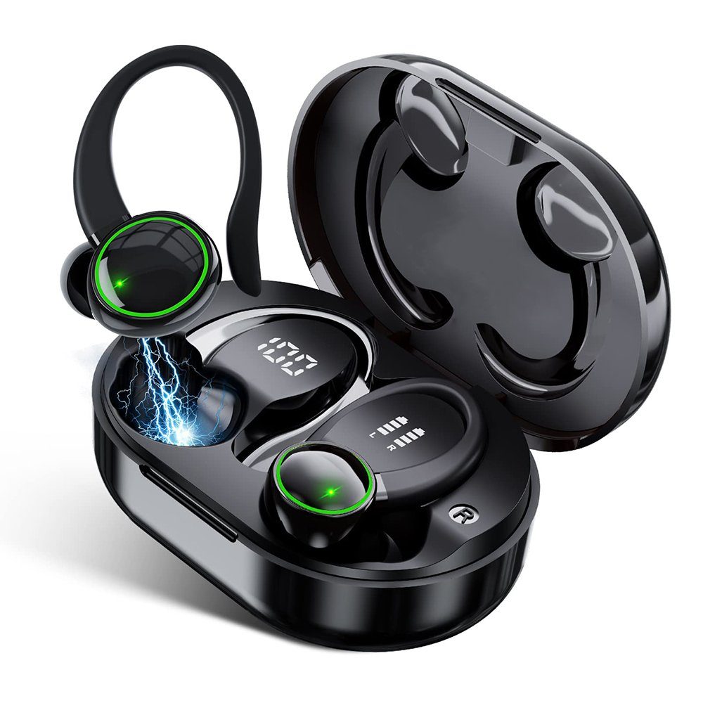 GelldG Bluetooth 5.3 Kopfhörer Sport (HiFi-Stereo,CVC8.0,ENC HD Anruf,IPX6) Kopfhörer (Geräuschunterdrückung, Doppelter Weizen ENC, lange Akkulaufzeit, Bluetooth, Stereo USB-C, mit geschlossenerAkustik)