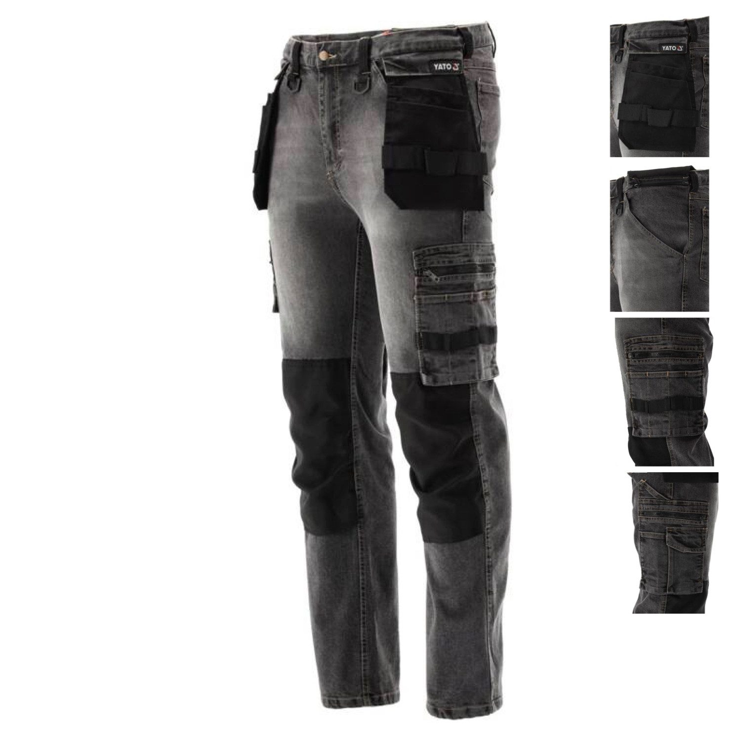 TRIZERATOP Arbeitshose Pantalon de travail, jeans stretch, gris/noir, Taille L