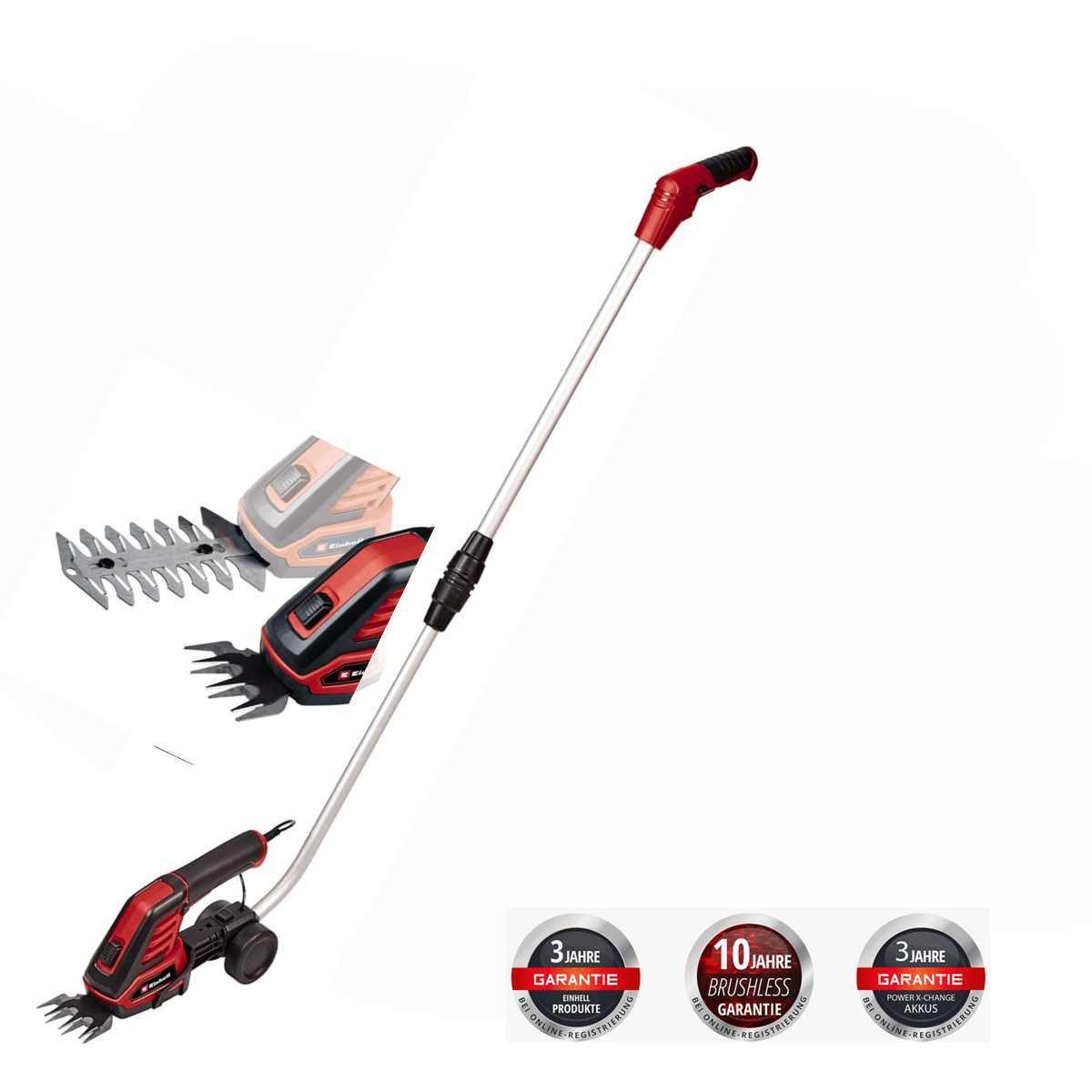 Einhell Akku-Gras- und Strauchscherenset Strauchschere GC-CG 3,6/70 Li 3,6 V, 2,0 AhTelestkopstiel