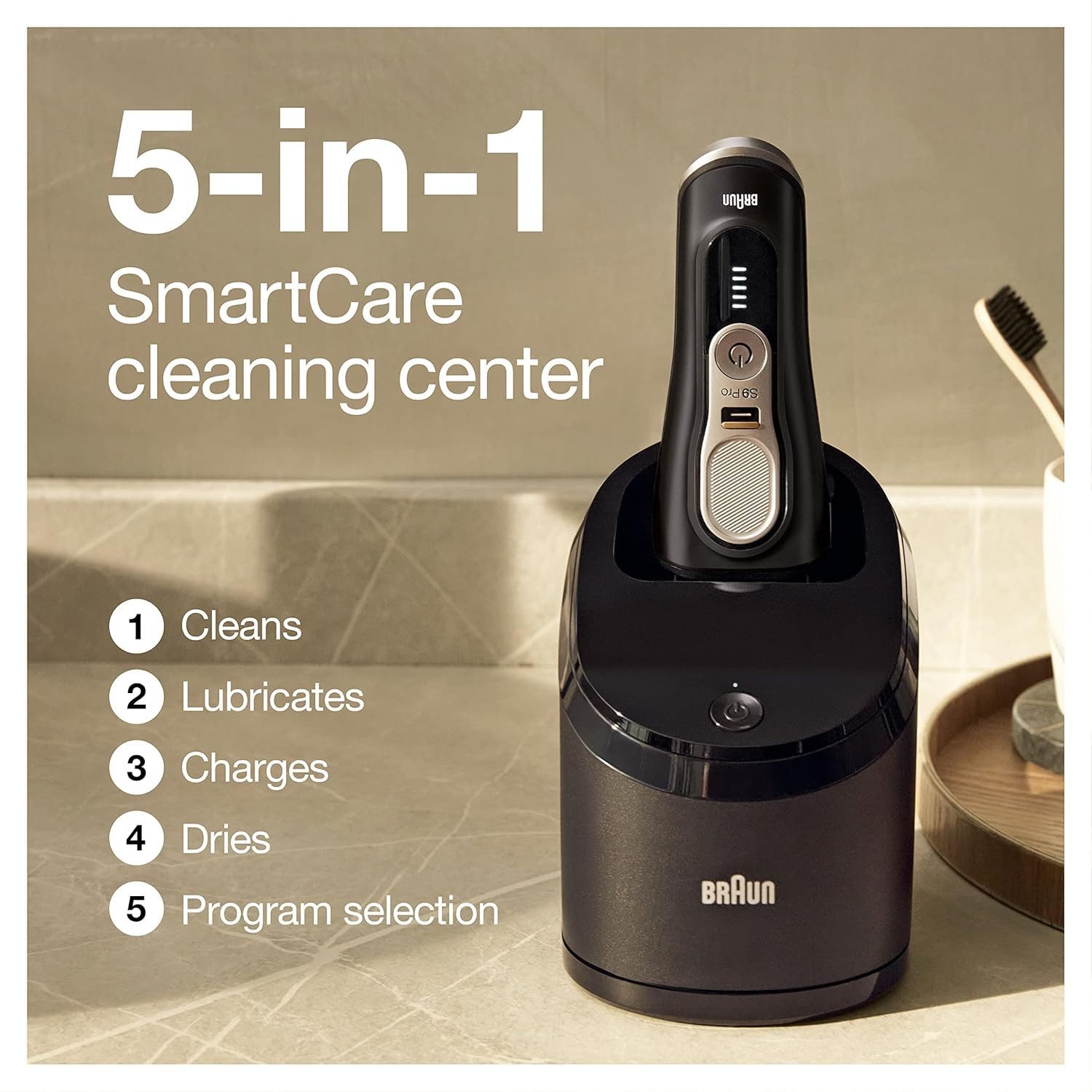 Braun Gesichtshaarrasierer Series 9 Pro 9460cc Herrenrasierer – 4+1 Scherkopf, Wet&Dry, 5-in-1 Reinigungsstation, ProLift Trimmer, 60 Min. Akkulaufzeit, Aufsätze: 0, ProLift Trimmer, Einzelgerät mit Zubehör, 4 Schneidelemente + 1 SkinGuard, ProLift Trimmer, Sonic-Technologie
