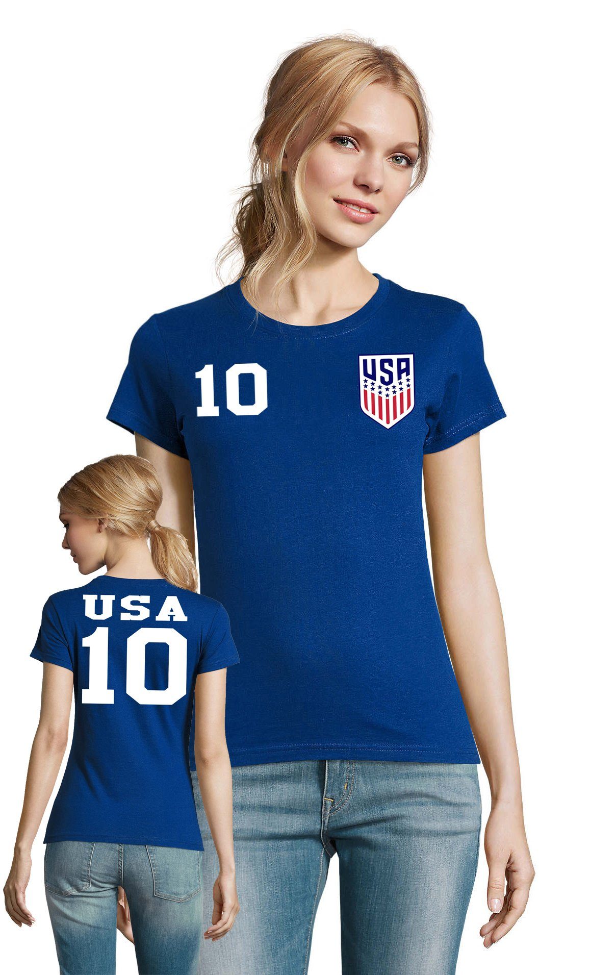 WM Copa Meister USA Fußball America Blondie & Sport Brownie T-Shirt Vereinigte Staaten Trikot