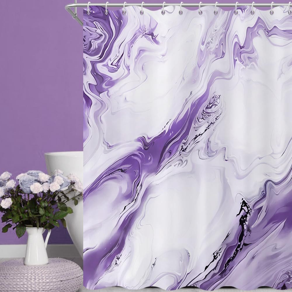 Agger Duschvorhang Modern – Abstrakt Marmor Aquarell Design, Wasserdicht & Waschbar Breite 180 cm (1-tlg), Badvorhang für Dusche & Badewanne