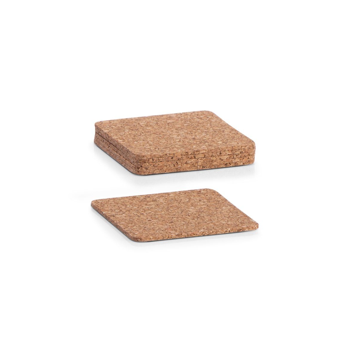 Zeller Present Glas untersetzer-Set, Kork, 6-tlg., Kork, 9,5 x 9,5 cm