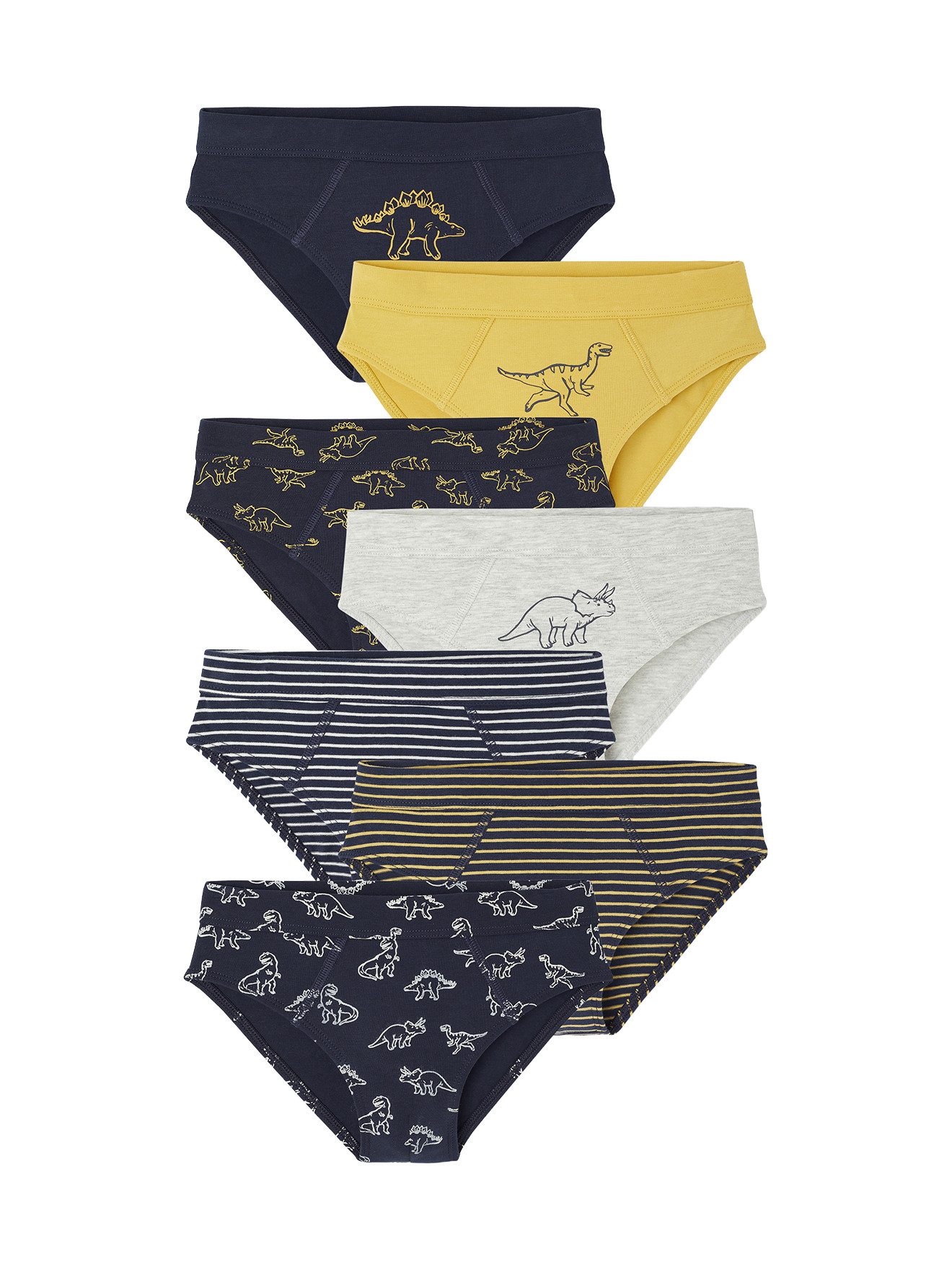 vertbaudet Boxershorts Slips DINO aus Bio-Baumwolle, Jungen 7er-Pack