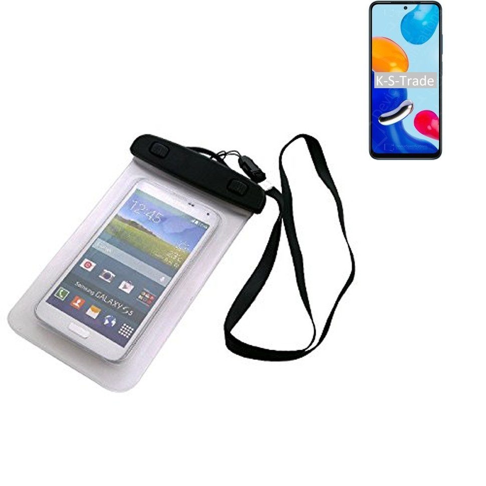 K-S-Trade Handyhülle für Xiaomi Redmi Note 11 Global, Schutz Hülle Handy Hülle Beach Bag wasserdicht 16cm x 10cm