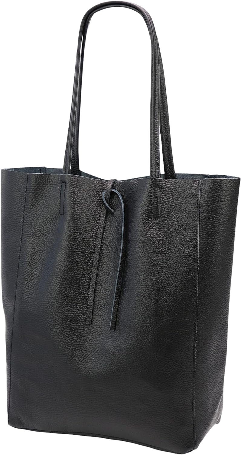 SH Leder ® Shopper (Damen Echt Rindleder Shopper mit Innentasche), in vielen Farben Schultertasche Henkeltasche 37x29cm