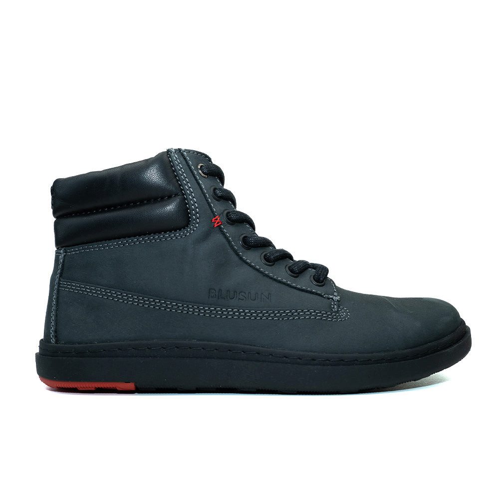 BLUSUN BLSN-021M anthracite Barfußschuh (1 Paar, flexible Barfußsohle) Leder