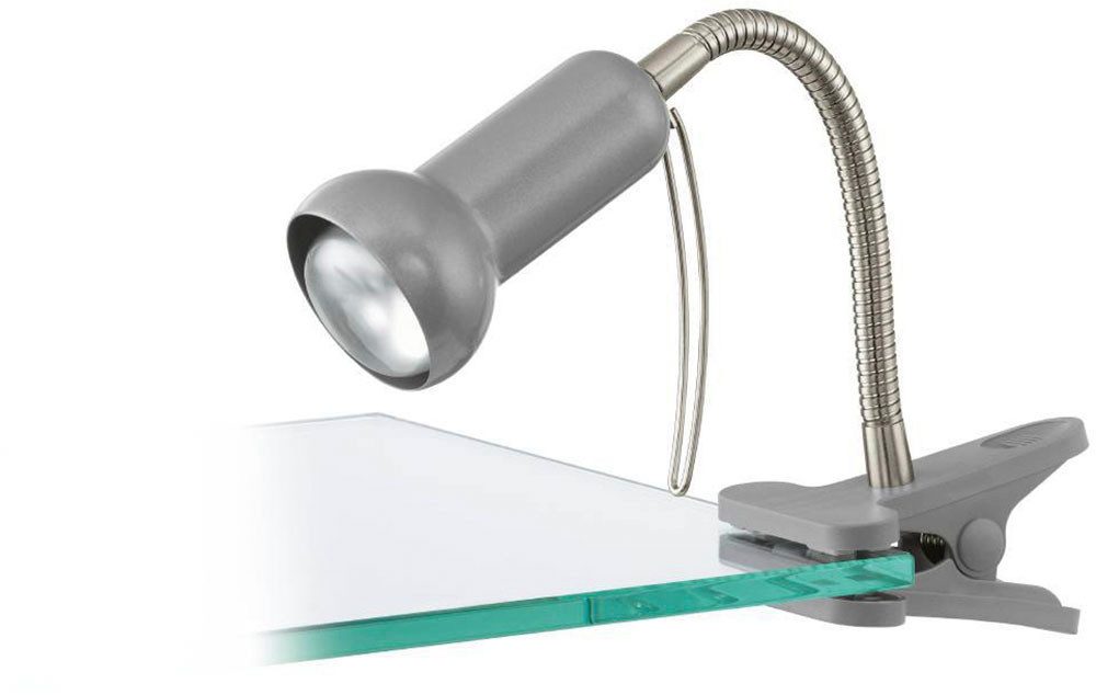 EGLO Klemmleuchte FABIO Klemmspot, exkl. Leuchtmittel E14, mit Klemme, Büro, Ein-/Ausschalter, ohne Leuchtmittel, Leuchtmittel wechselbar, Klemmlampe, Leselampe, Schalter, flexibler Leuchtenhalts, Höhe: 30cm