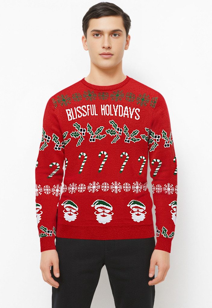 ONLY & SONS Strickpullover ONSXMAS REG 5 ALLOVER CREW KNIT
