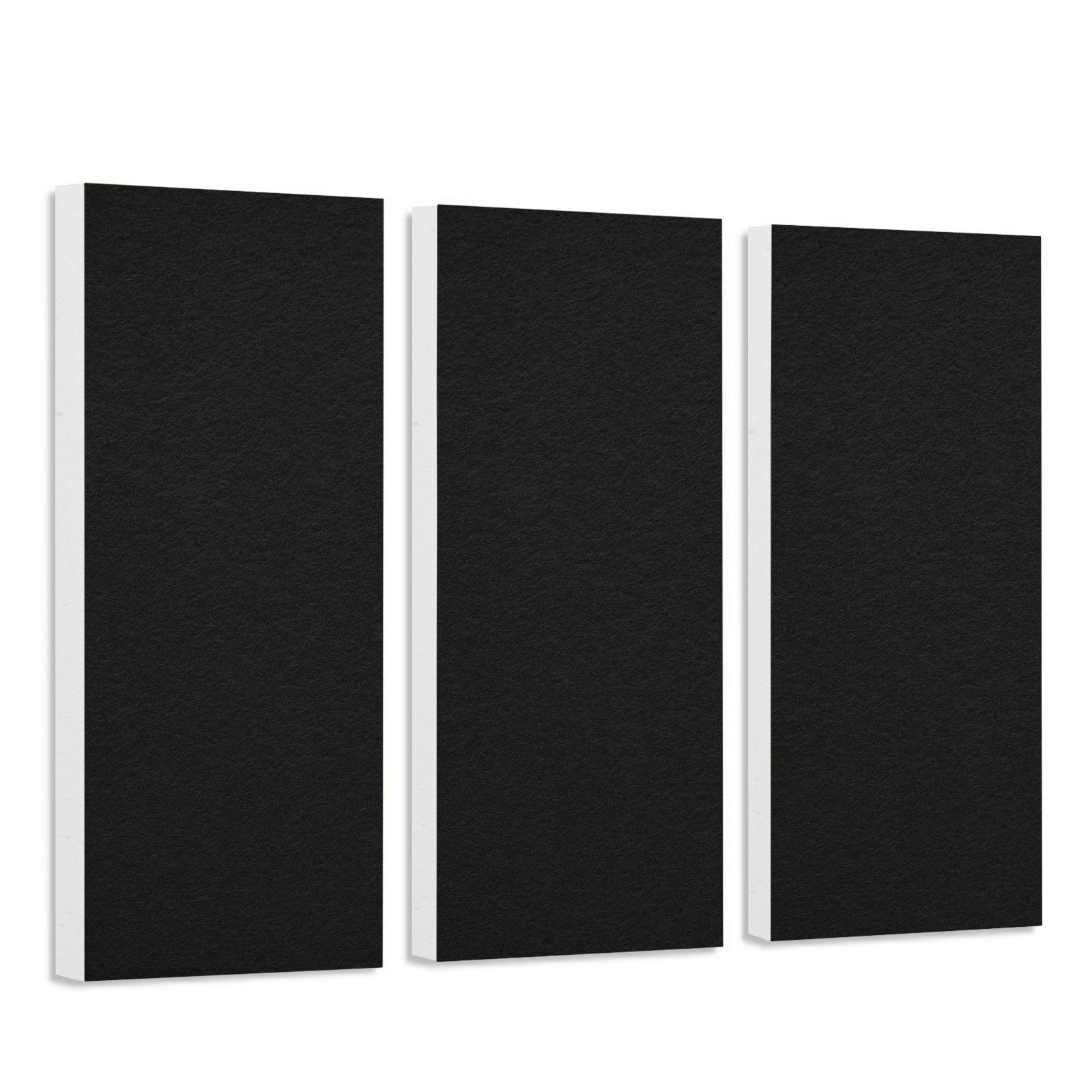 Akustikplatte 3 Rechtecke aus Basotect ® G+ mit Akustikfilz, je 825x275x50mm
