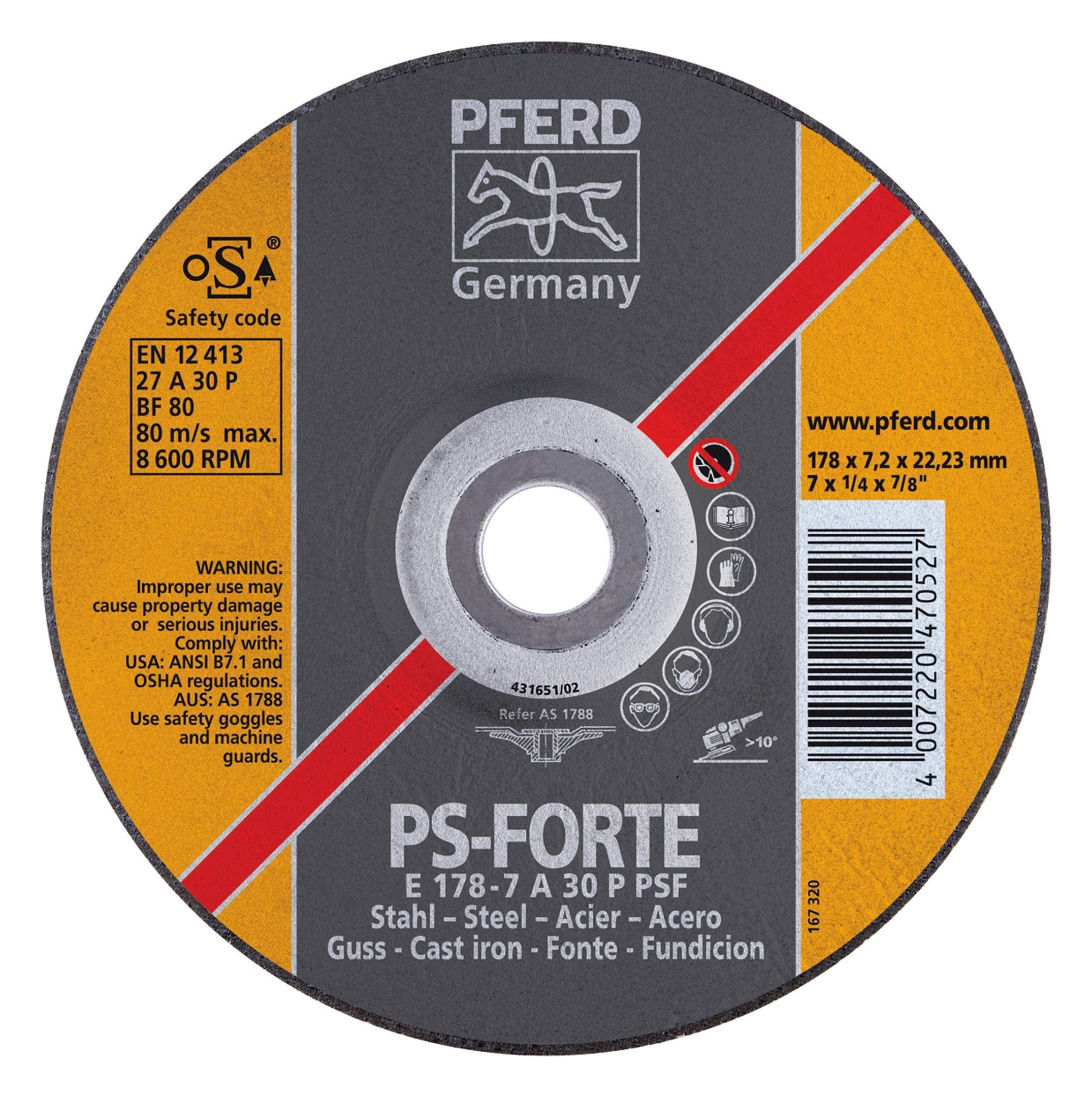 Pferd Schruppscheibe, Ø 125 mm, A30PPS 125 x 7 mm gekröpft