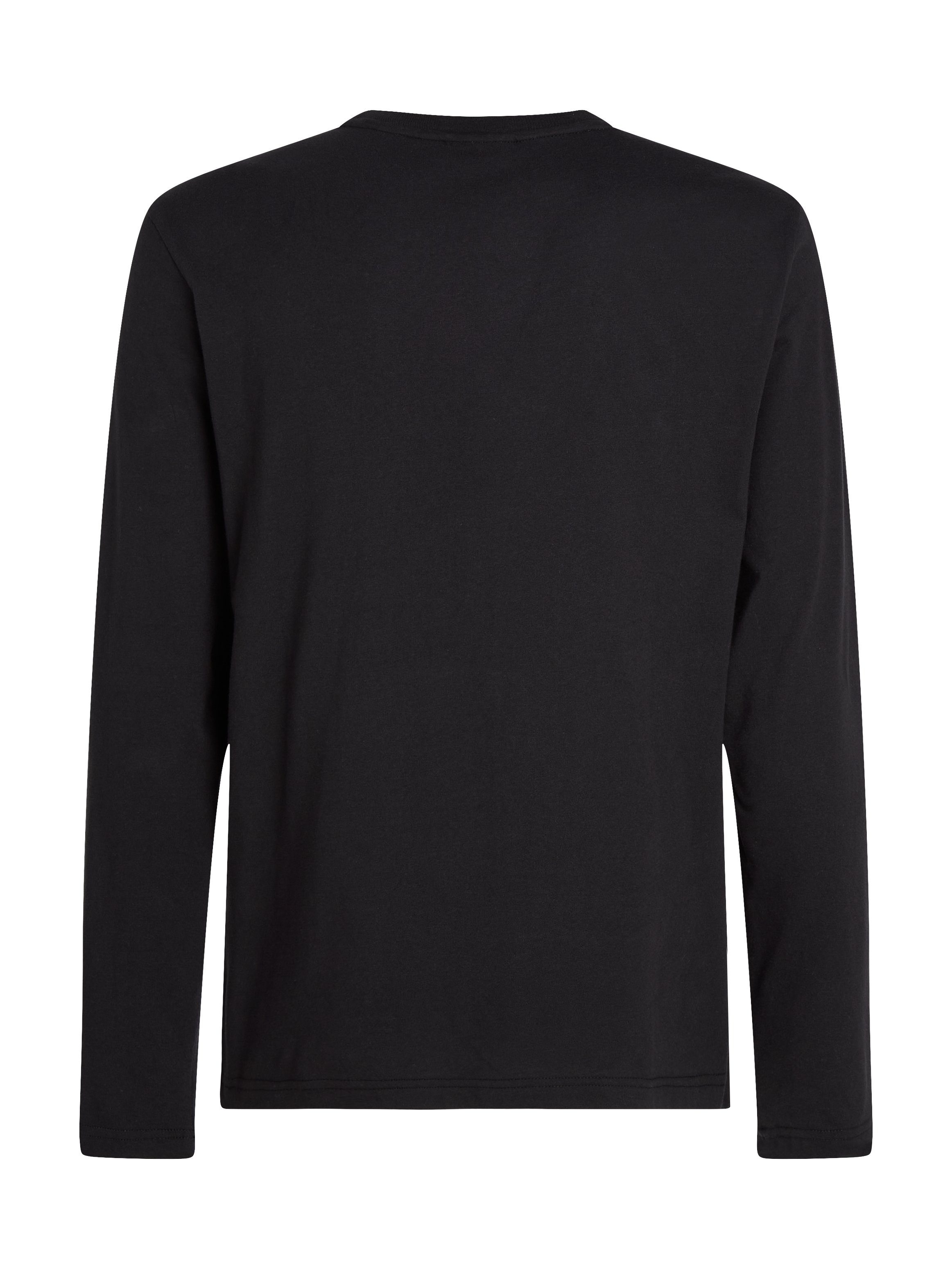 LS Calvin Klein LOGO THROUGH Black T-SHIRT Ck CUT Langarmshirt