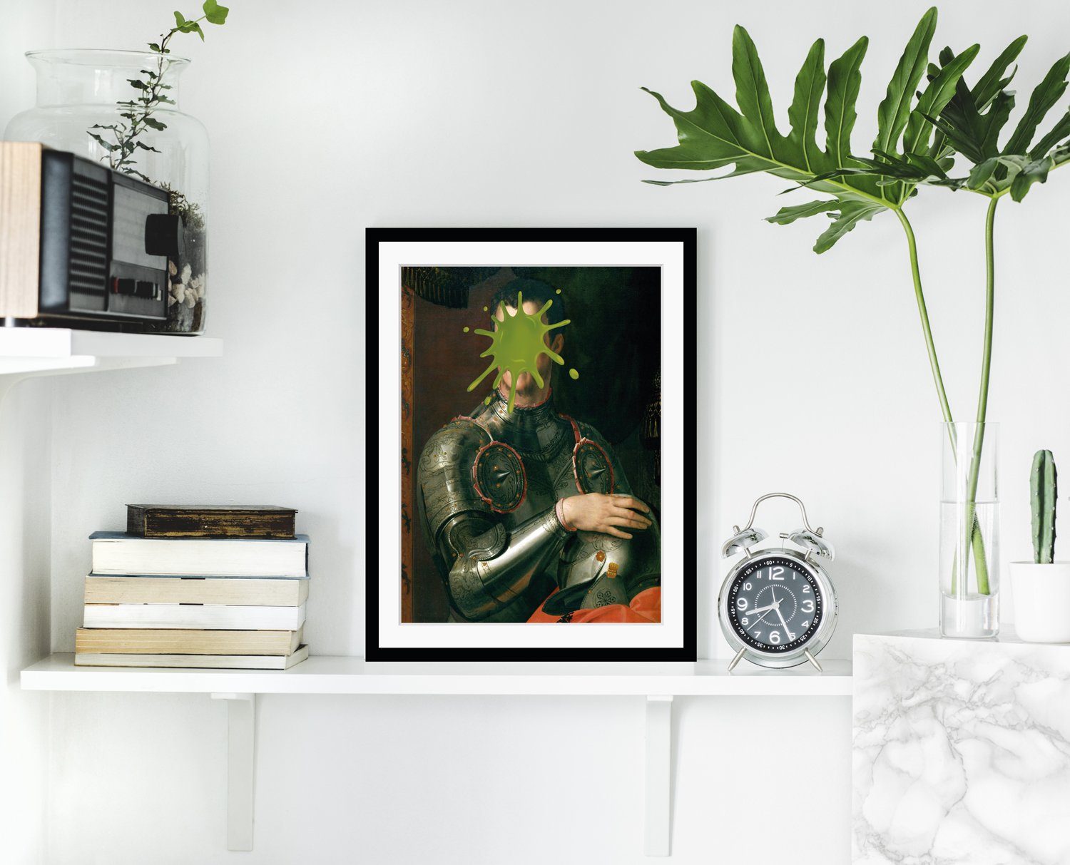queence Bild Caesar mit Farbklecks, Bilder von Männern, Gemälde, Historische Persönlichkeiten, Kunst, Mann, Ritter, HD Premium Poster-Druck inkl. Holzrahmen