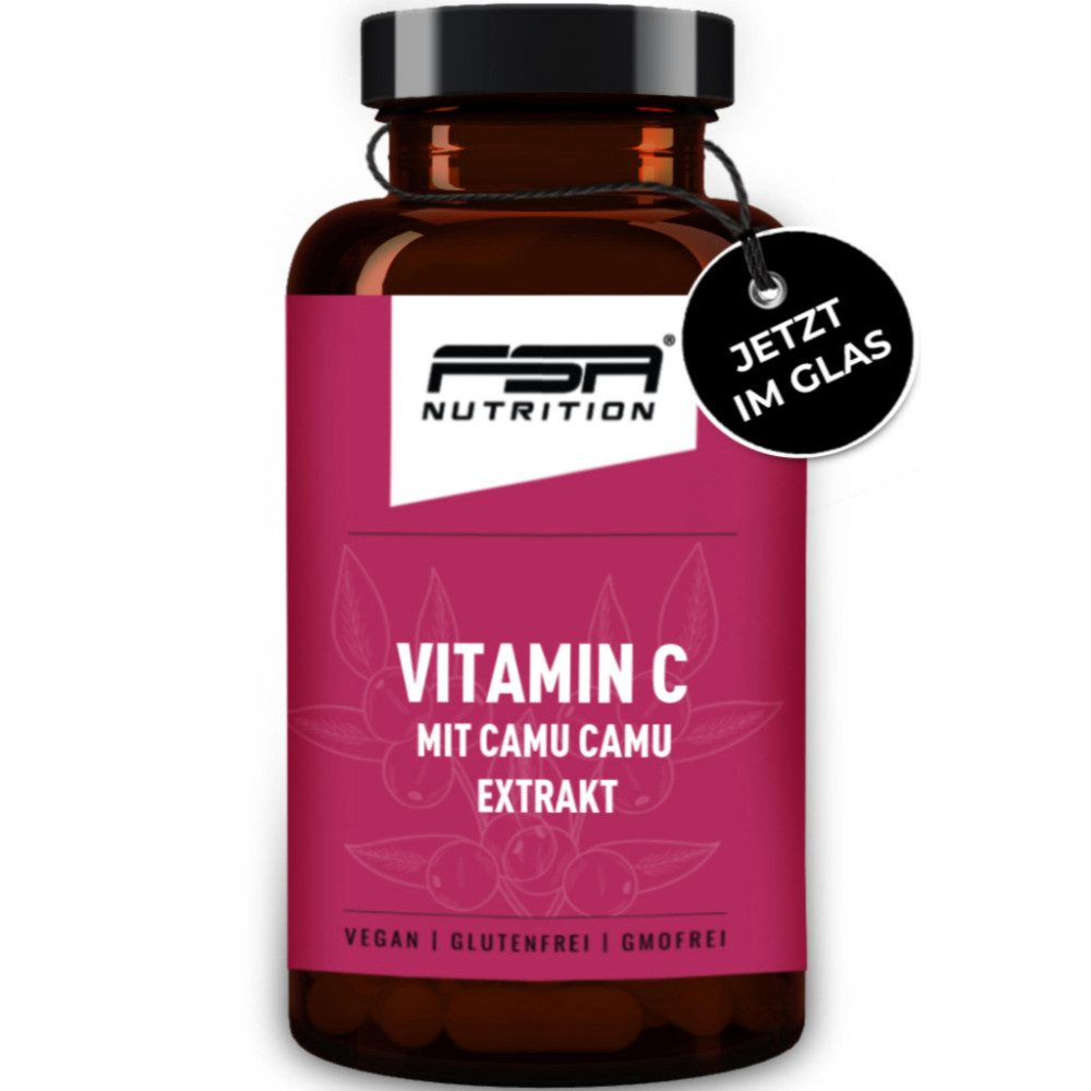 FSA NUTRITION Vitamin C mit Camu Camu Extrakt im Glas Kapseln, 60 St., 52 g