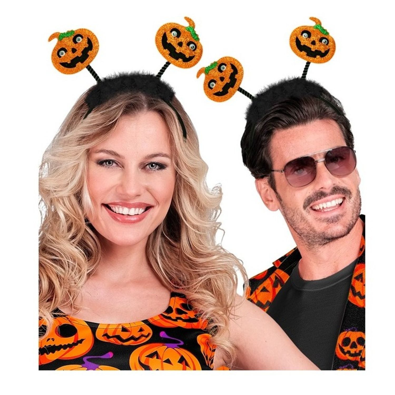 Widmann S.r.l. Kostüm Halloween 'Haarreif Kürbis', Schwarz/Orange