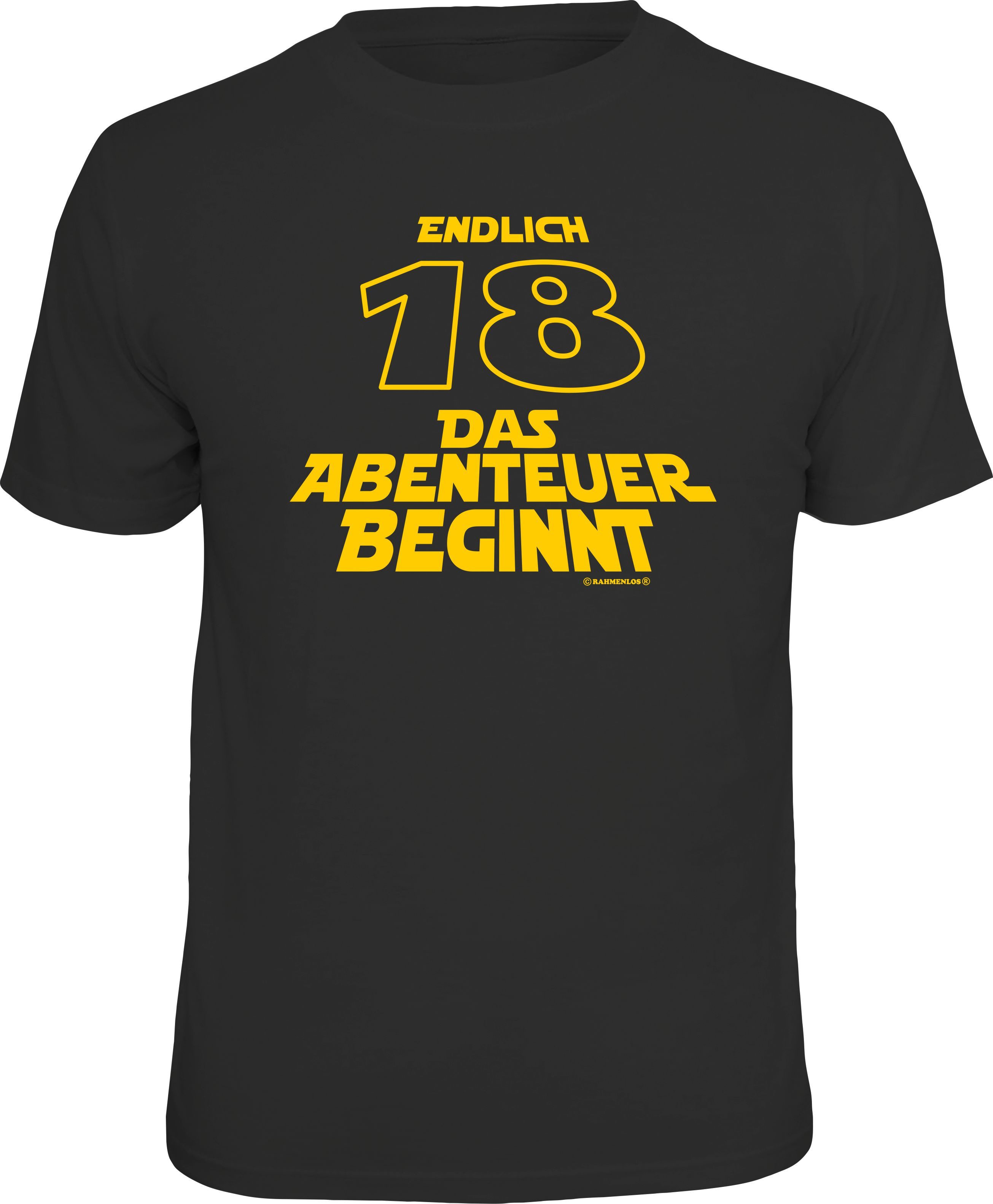 RAHMENLOS® T-Shirt zur Volljährigkeit: Endlich 18 günstig online kaufen