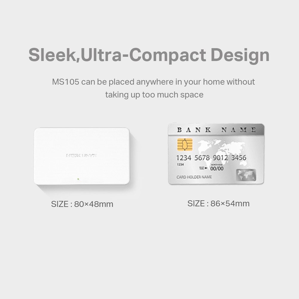 tp-link Mercusys MS105 5-Port Desktop Switch Netzwerk-Switch (Plug-and-Play)