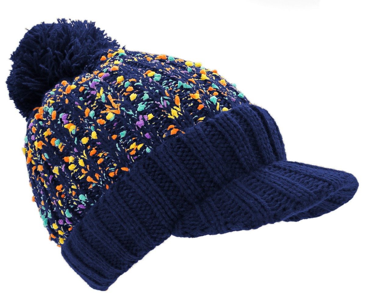 dy_mode Mütze & Schal Damen Mütze & Schal Kombi Set Schirmmütze Bommel Gefü günstig online kaufen