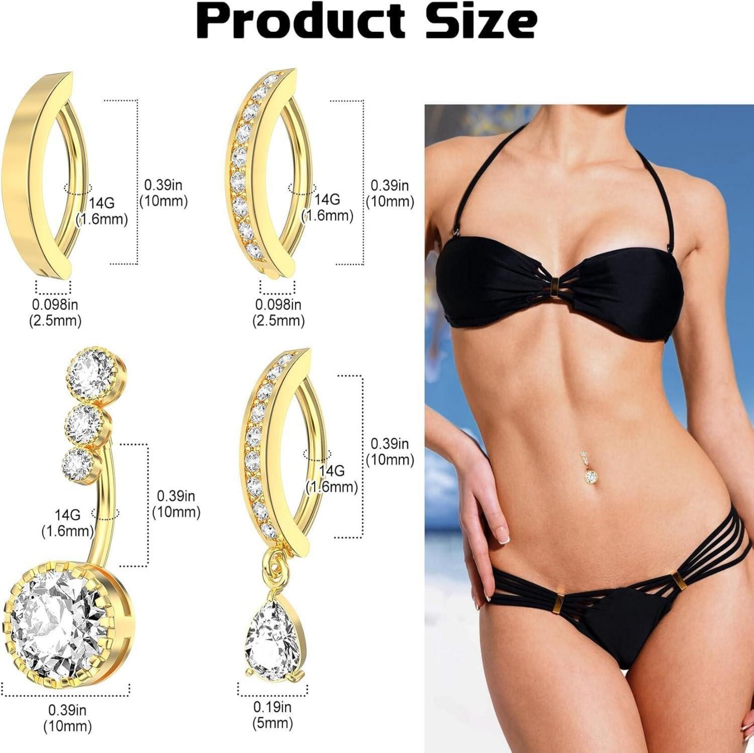 LuxusKollektion Schmuckset Bauchnabelpiercing Set Edelstahl Strass günstig online kaufen