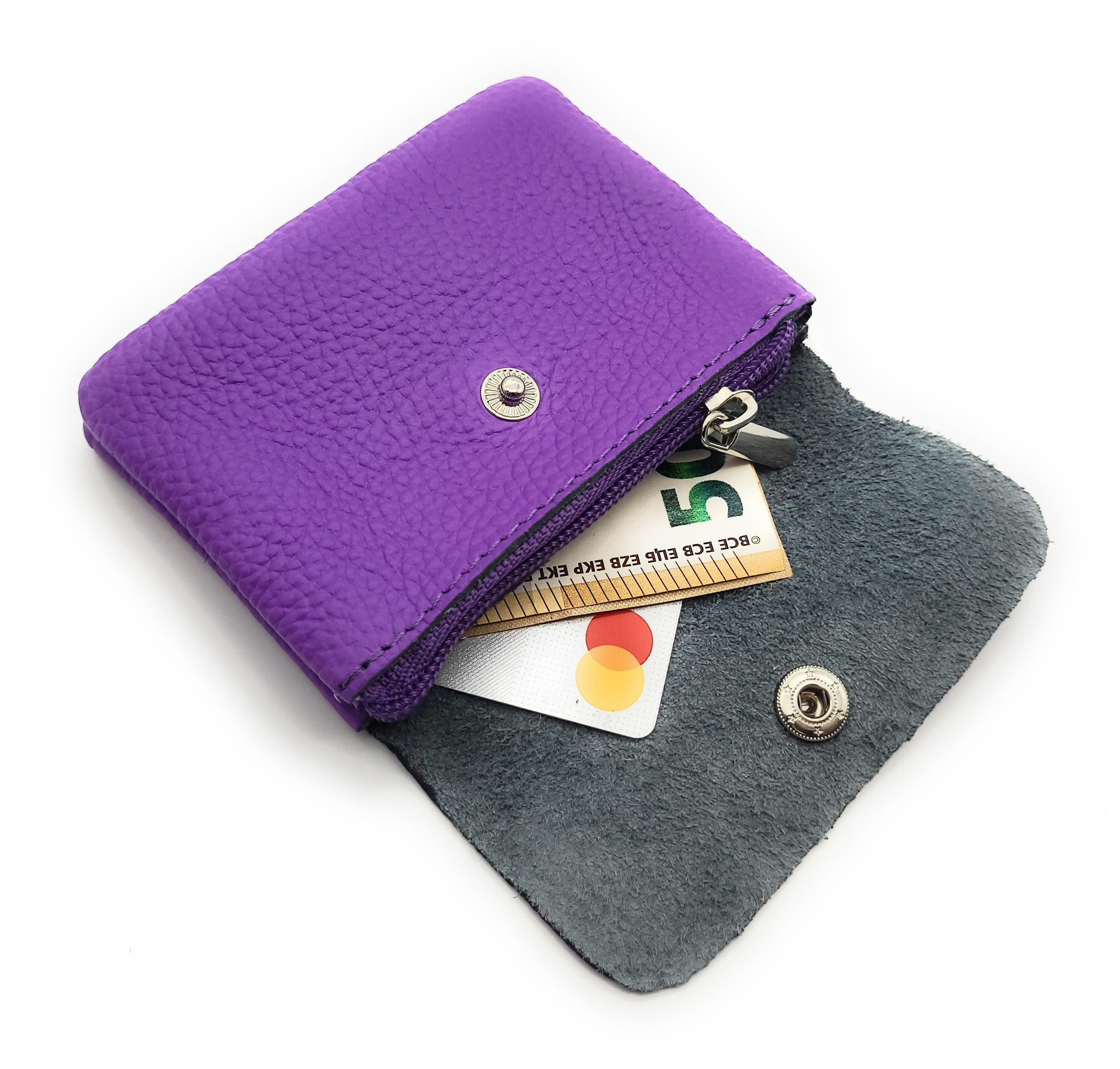 Lemasi Mini Geldbörse kleines echt Leder Portemonnaie, pures Leder, Made in Italy, Die minimalistische Börse, ideal für Urlaub und Alltag