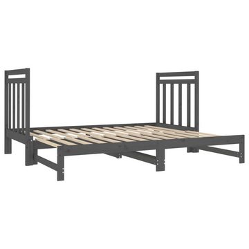 vidaXL Bett Tagesbett Ausziehbar Grau 2x(90x190) cm Massivholz Kiefer