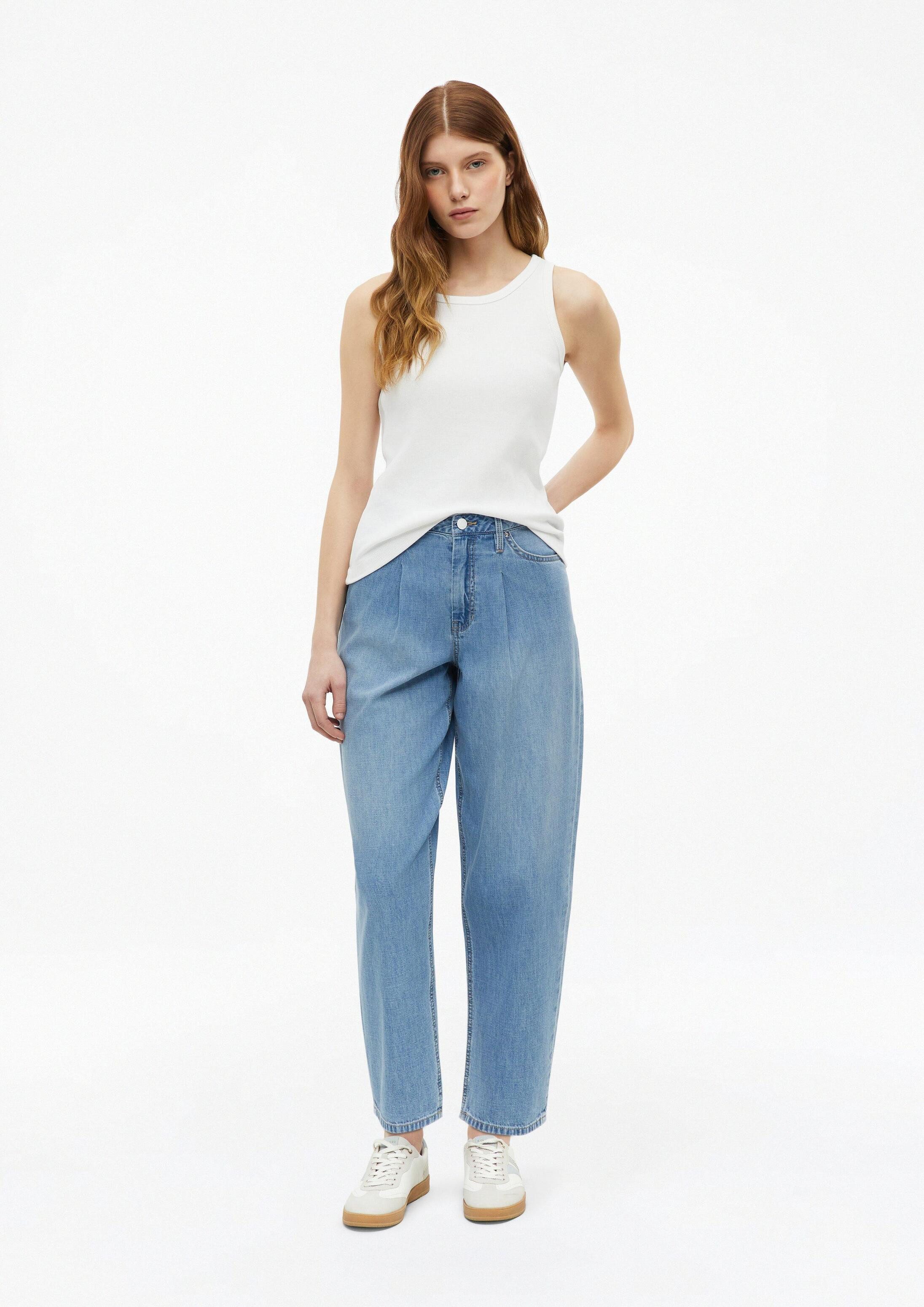s.Oliver Weite Jeans Jeans-Hose Ankle-Jeans / Regular Fit / High Rise / Barrel Leg