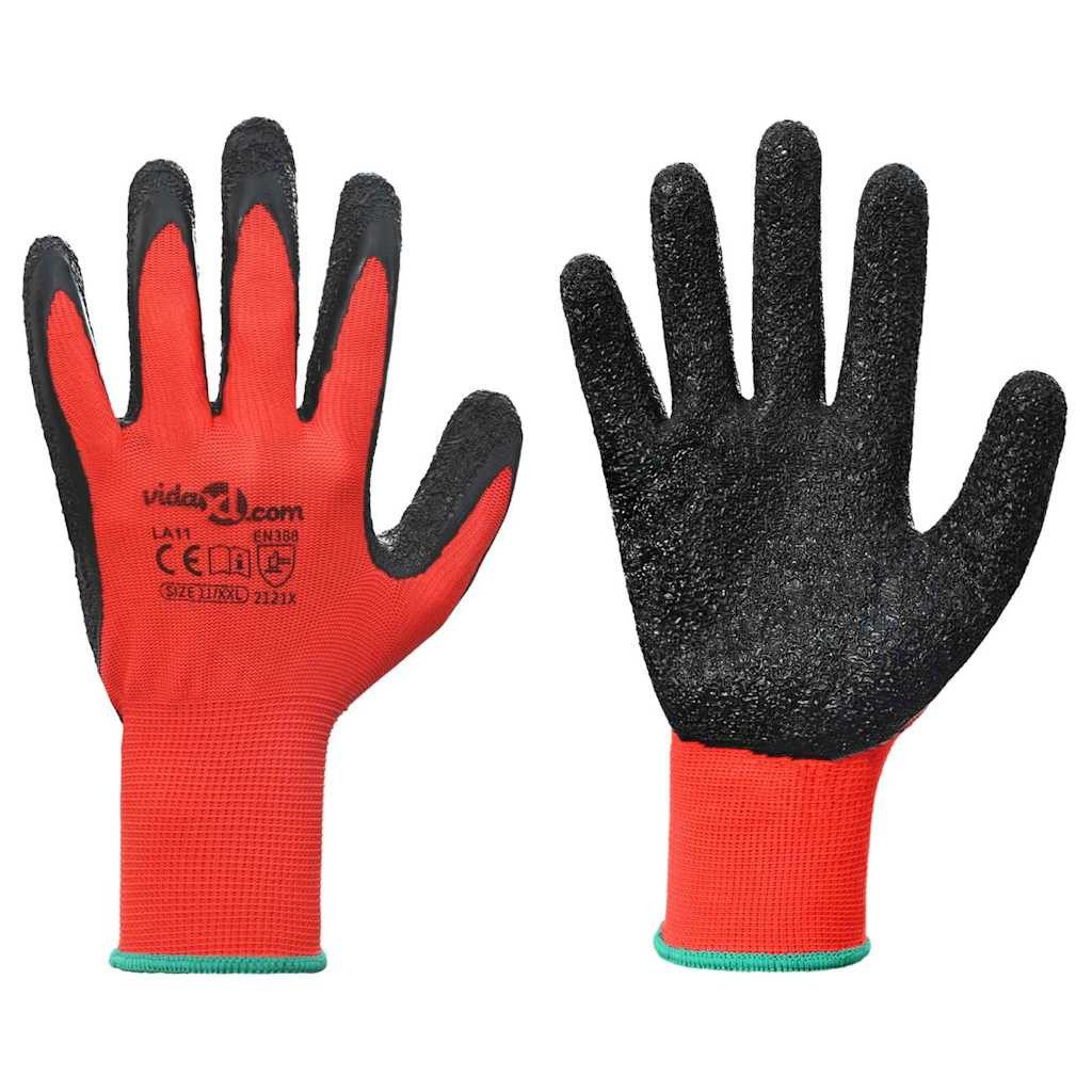 Arbeitshandschuh-Set Arbeitshandschuhe 24 pcs Rot und Schwarz 11 / XXL