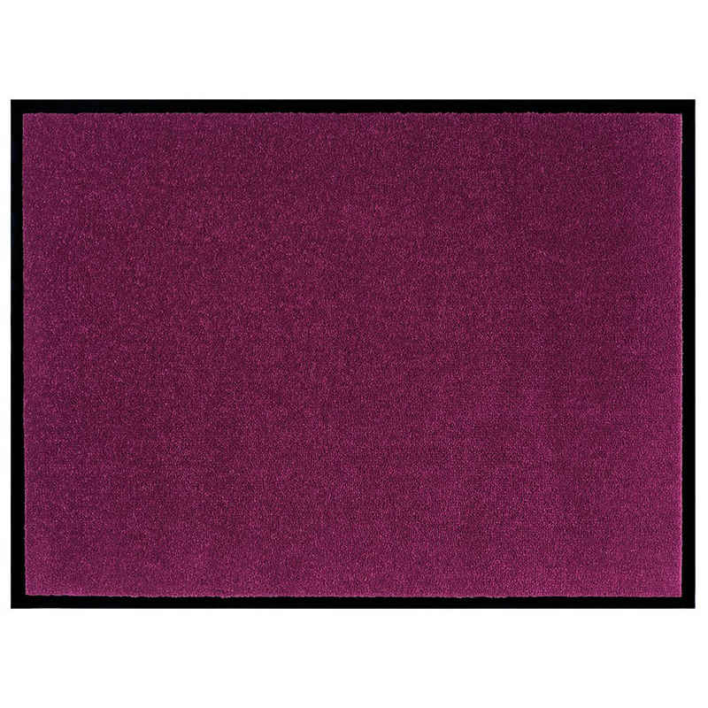 Fußmatte waschbare In- & Outdoor Fußmatte Uni einfarbig Violet Violett, Teppich Boss, rechteckig, Höhe: 7 mm