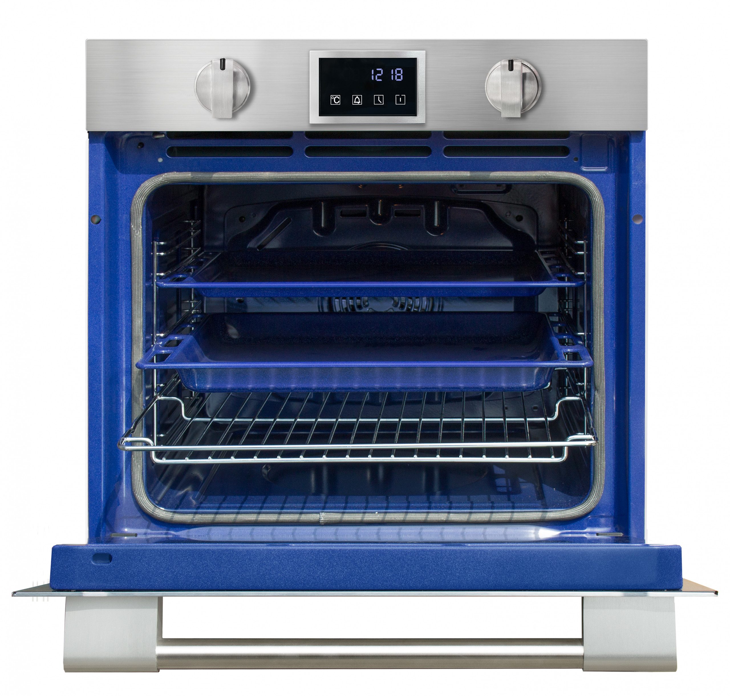 Kaiser Küchengeräte Einbaubackofen XXL Einbau-Backofen 86L, mit Pyrolyse & AirFry, Touchdisplay, Drehknebel, 11 Funktionen, Edelstahl mit Anti-Touch-Effekt EH 6339+5 Jahres garantie, mit 1-fach-Teleskopauszug