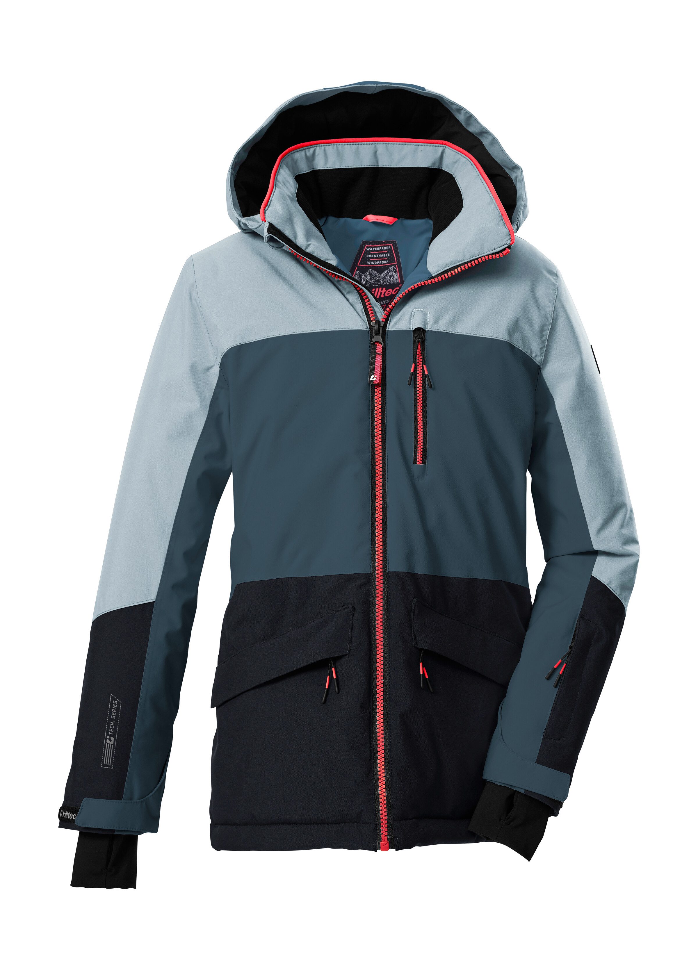 Killtec Skijacke KSW 208 GRLS SKI JCKT Wasserdichte, atmungsaktive Kinderjacke mit Schneefang und Taschen