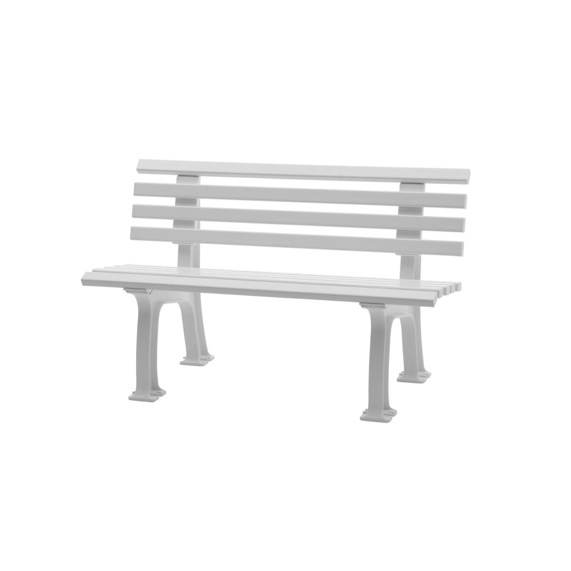PROREGAL® Gartenbank Gartenbank Antigua, 2-Sitzer, Weiß, HxBxT 74x120x54cm,  Kunststoff