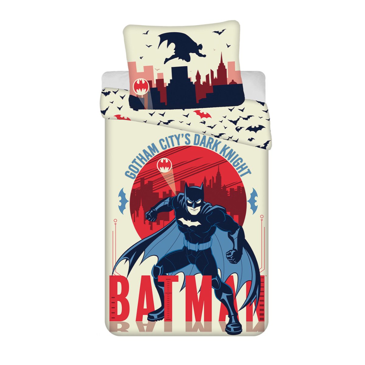 Batman Bettwäsche Gotham’s Knight Bettwäsche set 100% Baumwolle 140x200 + 70x90 cm, Baumwolle