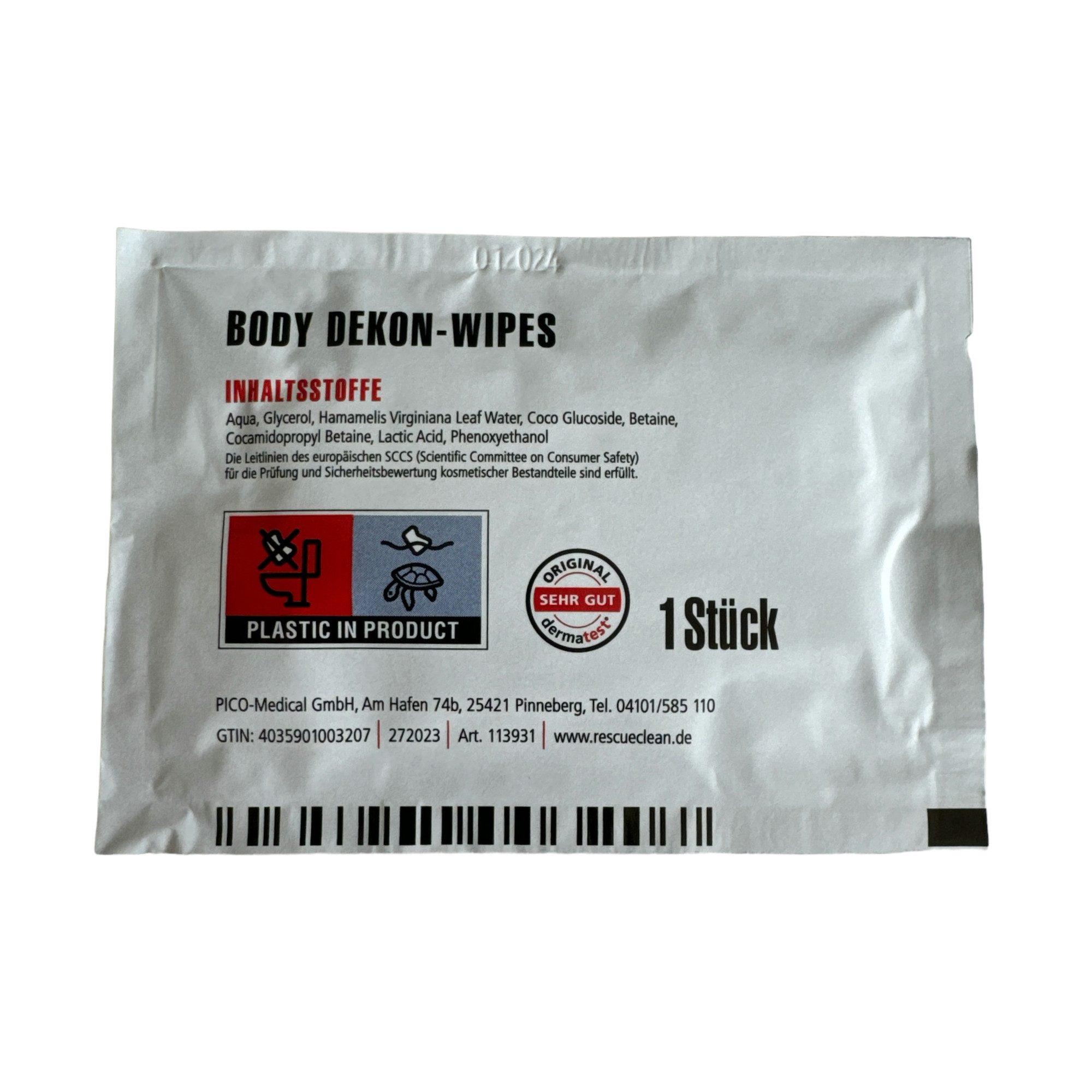 RESCUECLEAN Rescueclean - W4 - Body-Dekon-Wipes - 1 Stk. Reinigungstuch (Vlies)