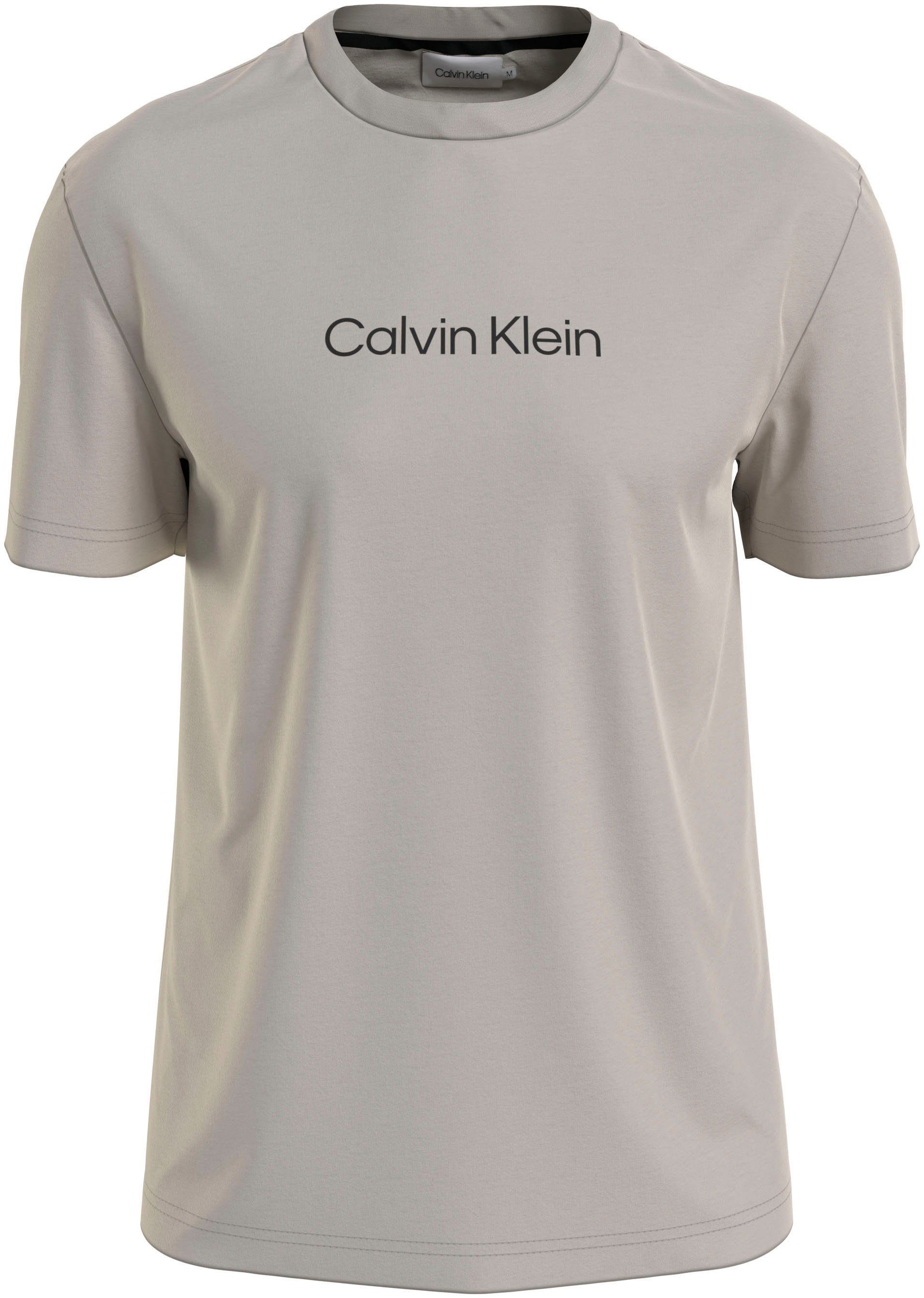 Klein LOGO mit COMFORT Beige Calvin T-SHIRT T-Shirt Markenlabel aufgedrucktem Stony HERO