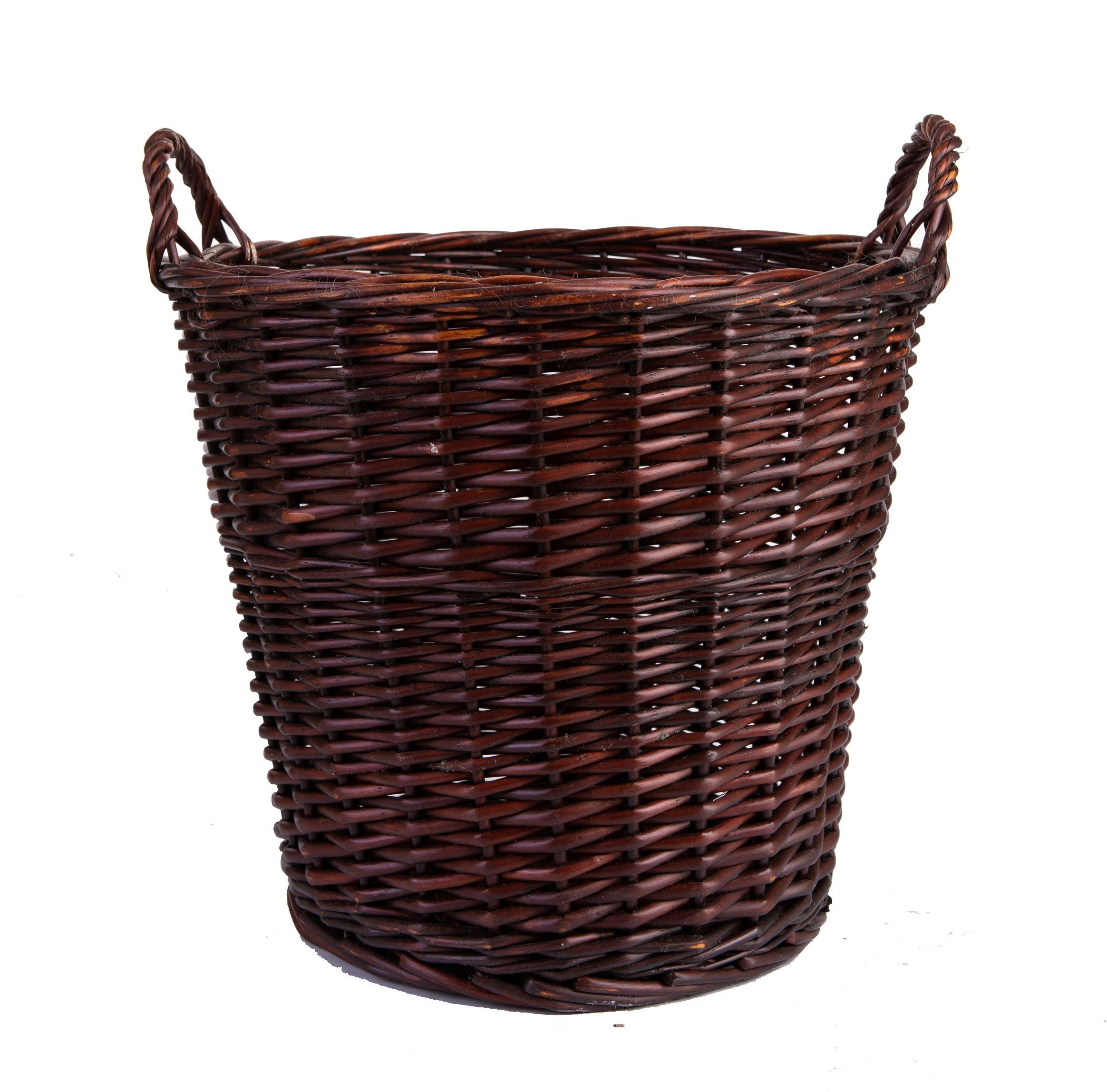 eGenuss Wäschekorb eGenuss Weidenkorb Handgemacht Aufbewahrungskorb (Braun Ø42 x 39cm Höhe, ohne Leinenfutter)