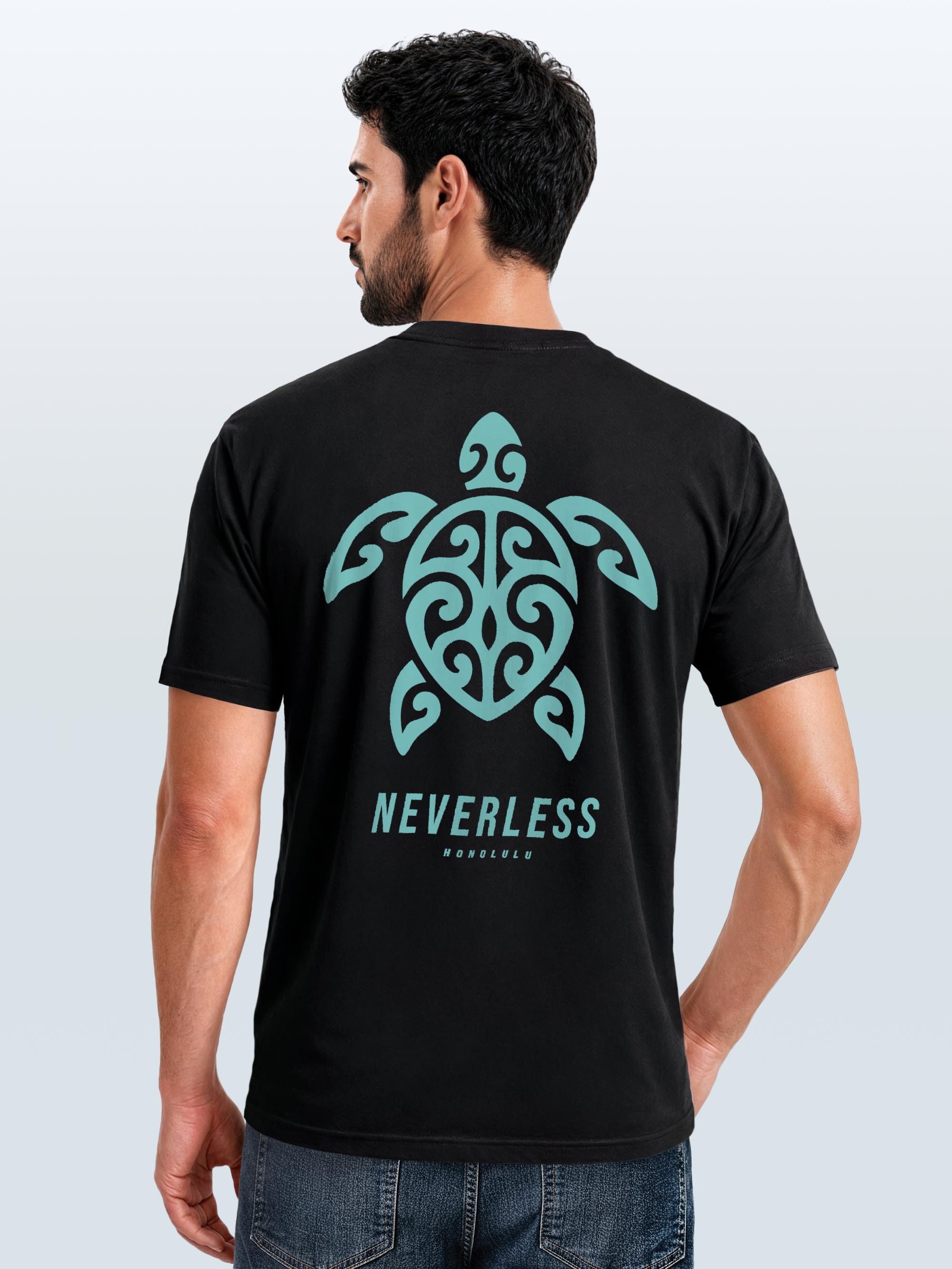 Neverless Print-Shirt Herren T-Shirt Backprint - Beach Design Honolulu Turtel - mit Print – Bild 3 von 5